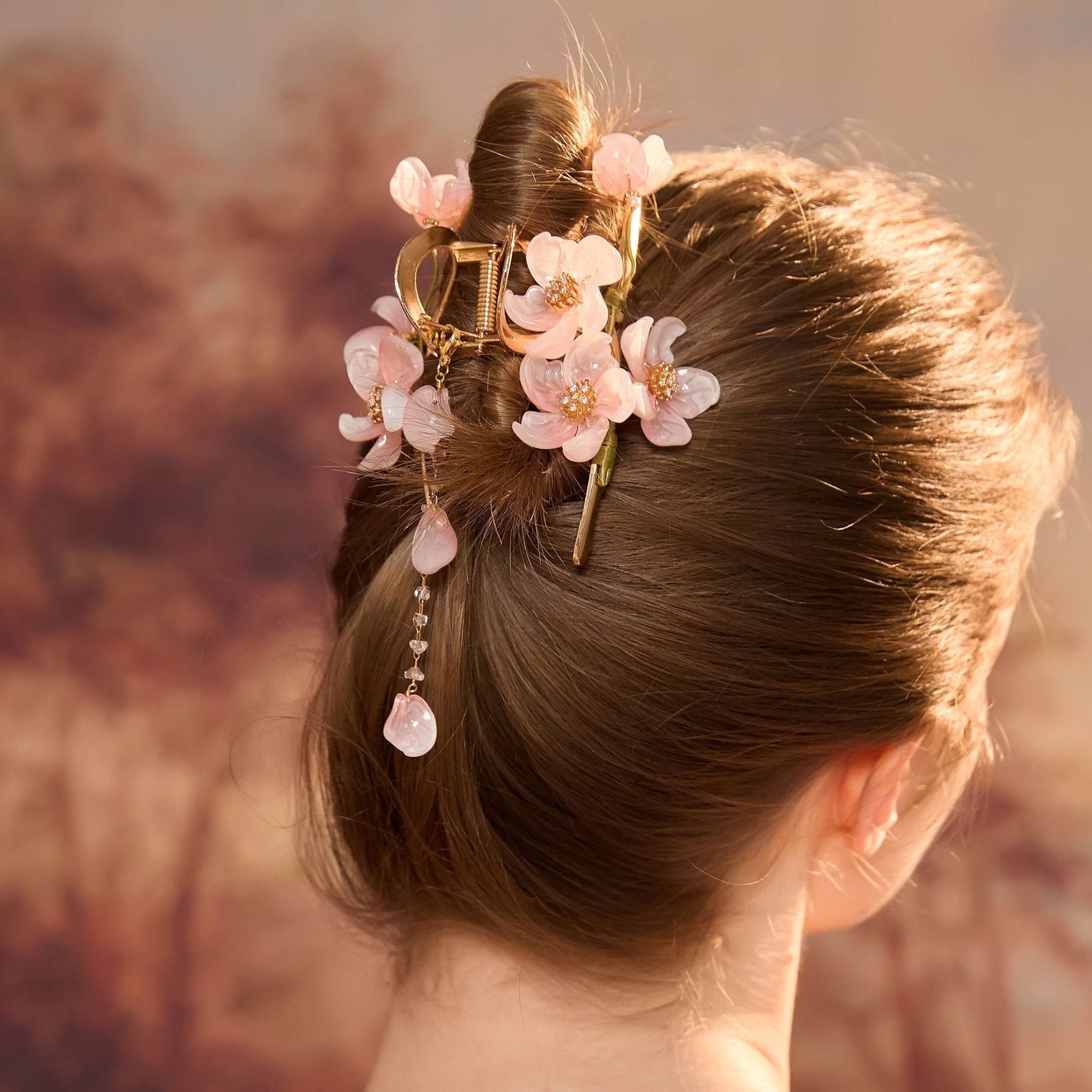 Cherry Blossom Crystal Hair Clawhair clawsJewelryBlossomuniqueflowerearringsgiftforhermothergiftdaughtergiftbirthdaygiftanniversarygift