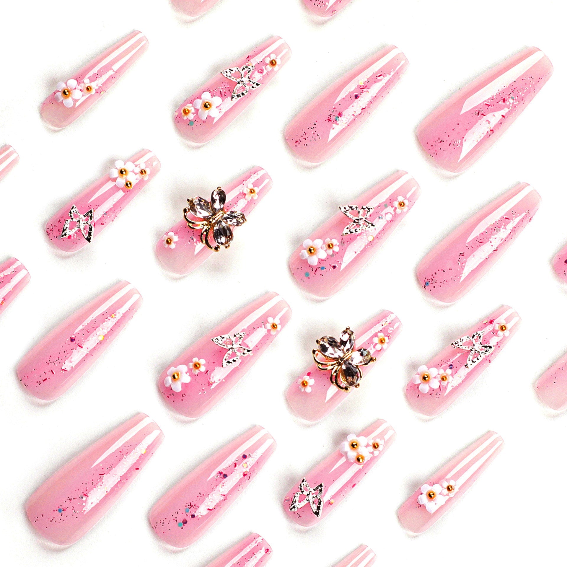 Cherry Blossom Garden Butterfly Nail SetJewelryBlossomuniqueflowerearringsgiftforhermothergiftdaughtergiftbirthdaygiftanniversarygift