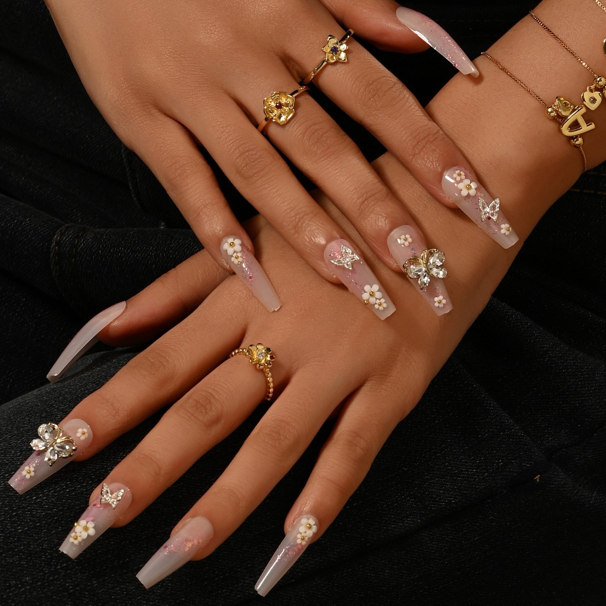 Cherry Blossom Garden Butterfly Nail SetJewelryBlossomuniqueflowerearringsgiftforhermothergiftdaughtergiftbirthdaygiftanniversarygift