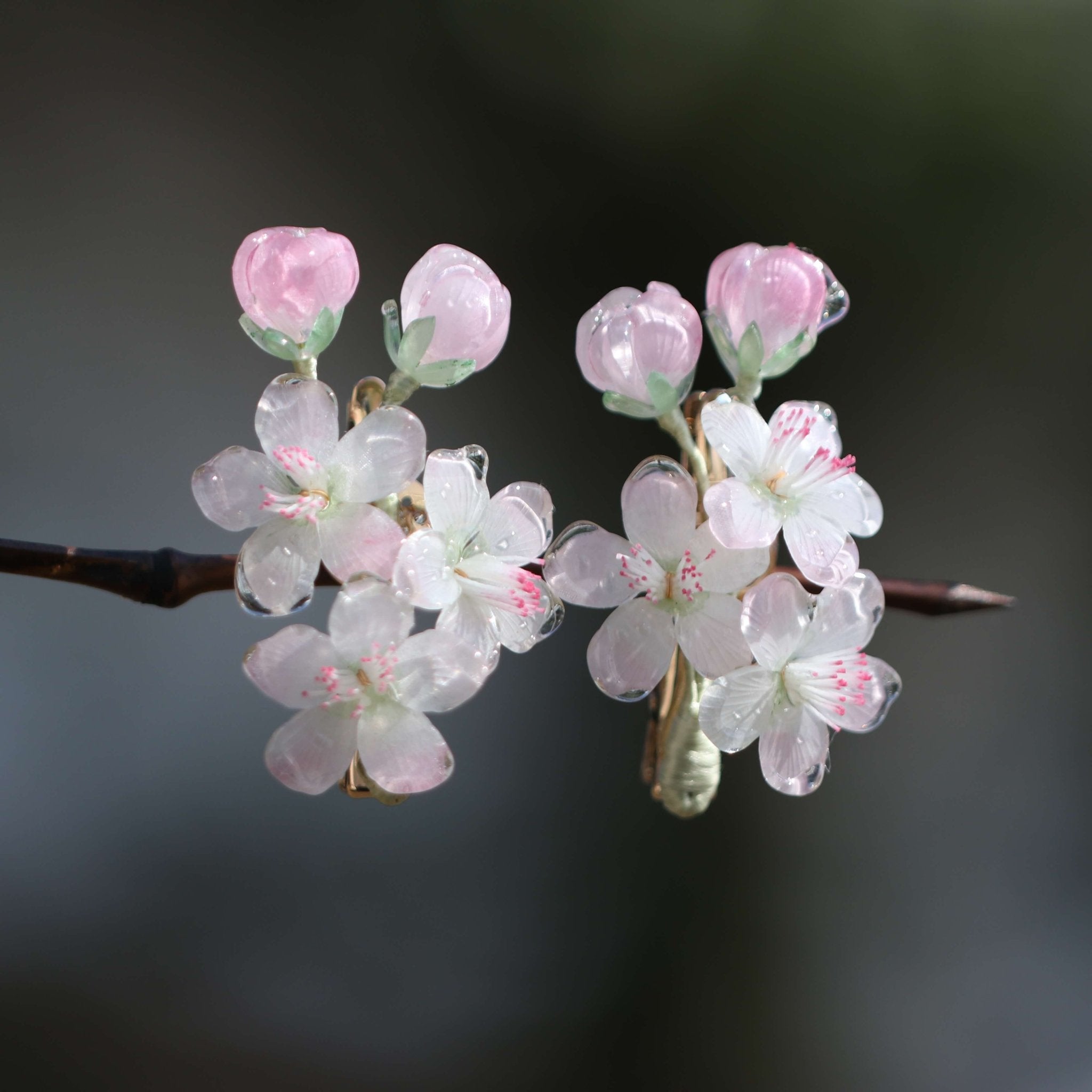 Cherry Blossom Garden Hair Clips (2 - Pieces)HAIRJewelryBlossomuniqueflowerearringsgiftforhermothergiftdaughtergiftbirthdaygiftanniversarygift