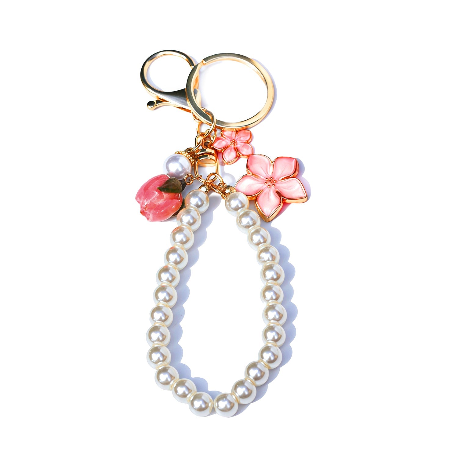 Cherry Blossom Pink Rose Key Chain Bag CharmbroochJewelryBlossomuniqueflowerearringsgiftforhermothergiftdaughtergiftbirthdaygiftanniversarygift
