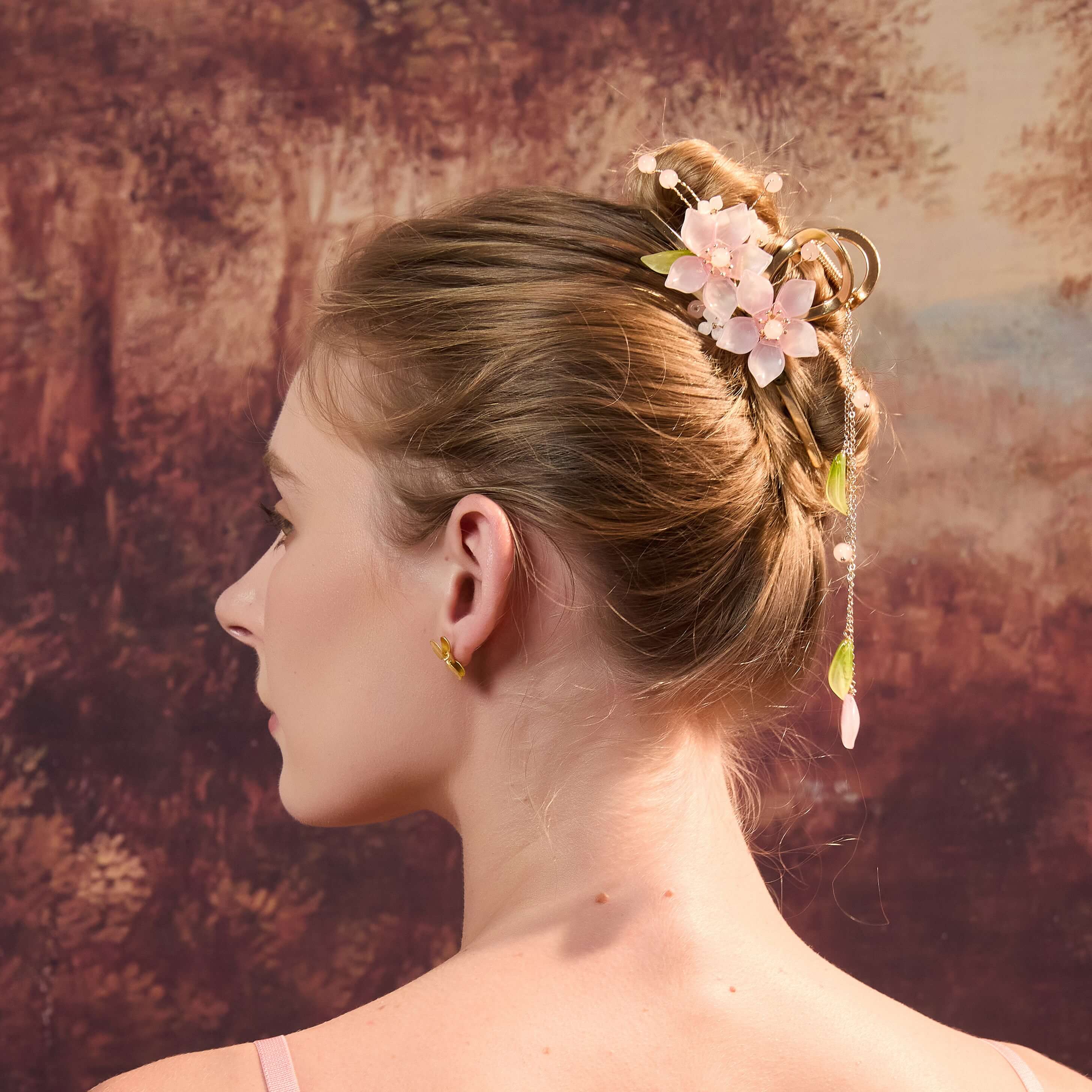 Cherry Blossom Tassel Hair Claw