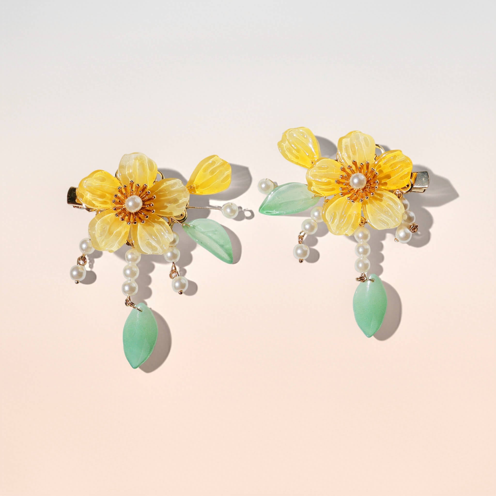 Citrine Blossom Branch Hair Clips (2-Piece Set) Hair Clips JewelryBlossom flowerjewelry weddingjewelry bridaljewelry weddinggift bridemaidgiftgiftforher mothergift daughtergift birthdaygift anniversarygi