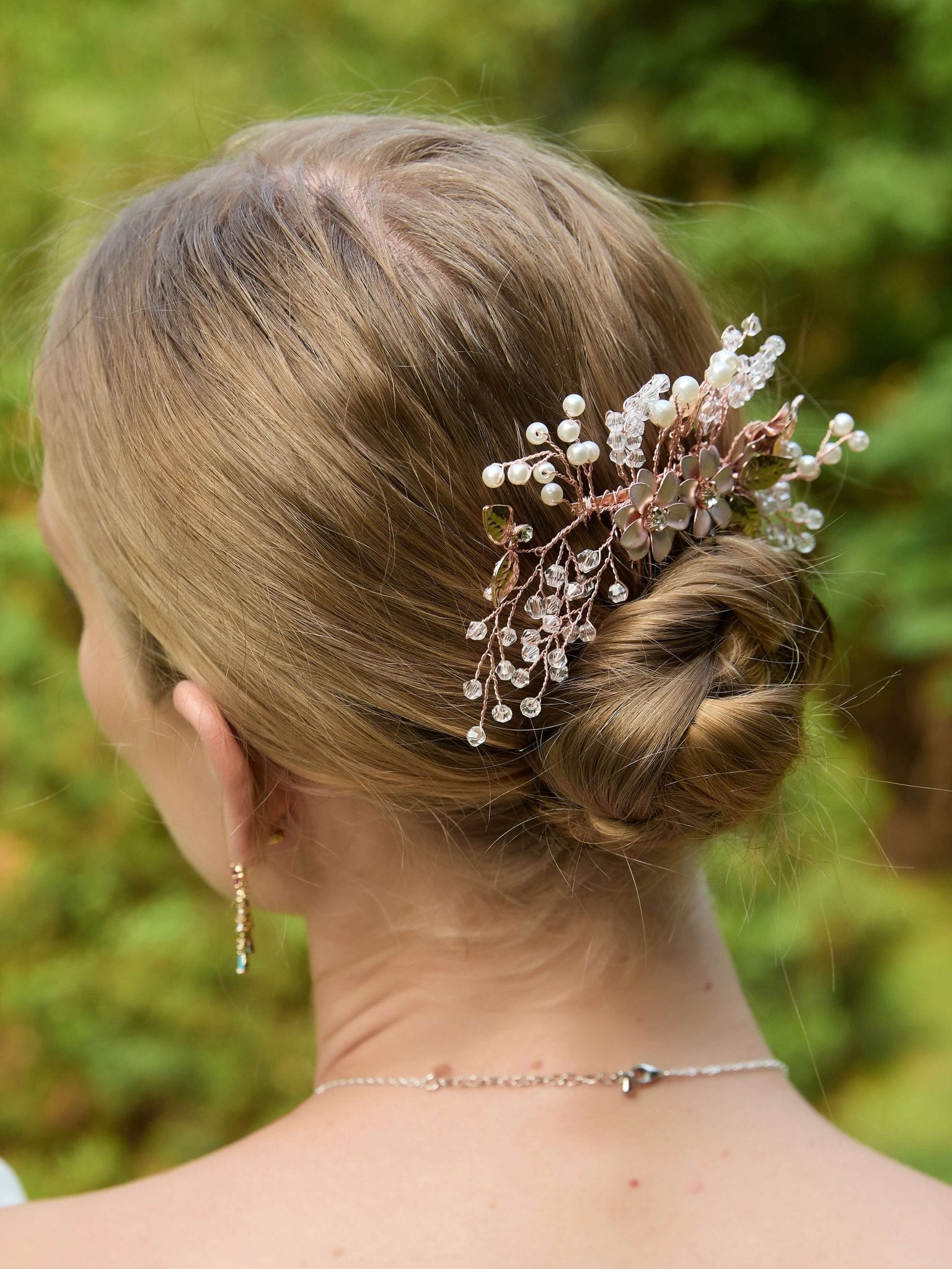 Clara Gold CombHair ClipsJewelryBlossomuniqueflowerearringsgiftforhermothergiftdaughtergiftbirthdaygiftanniversarygift