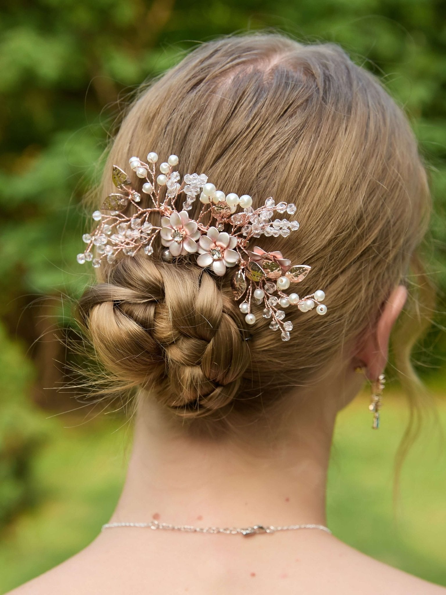 Clara Gold CombHair ClipsJewelryBlossomuniqueflowerearringsgiftforhermothergiftdaughtergiftbirthdaygiftanniversarygift