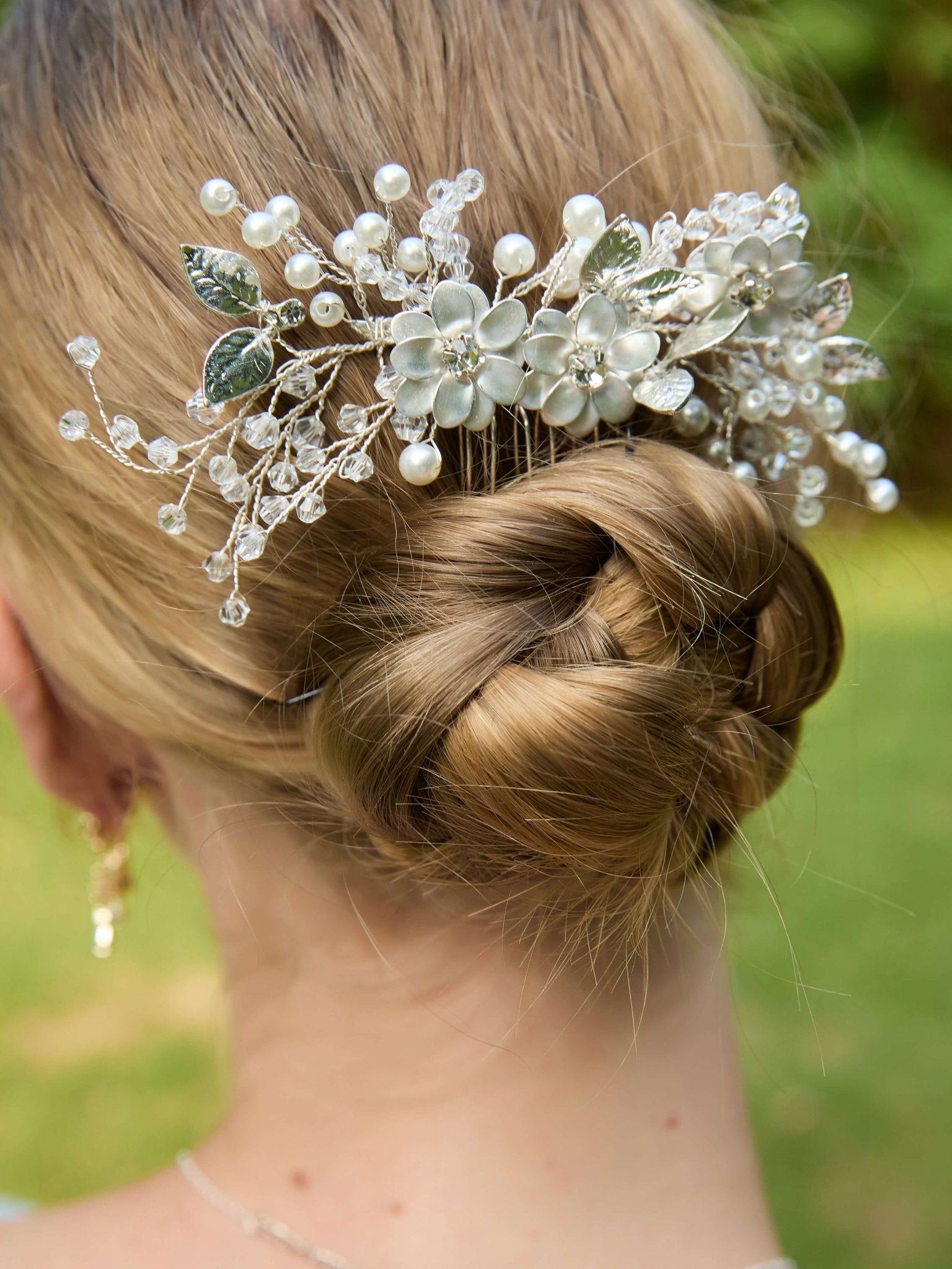 Clara Silver CombHAIRJewelryBlossomuniqueflowerearringsgiftforhermothergiftdaughtergiftbirthdaygiftanniversarygift
