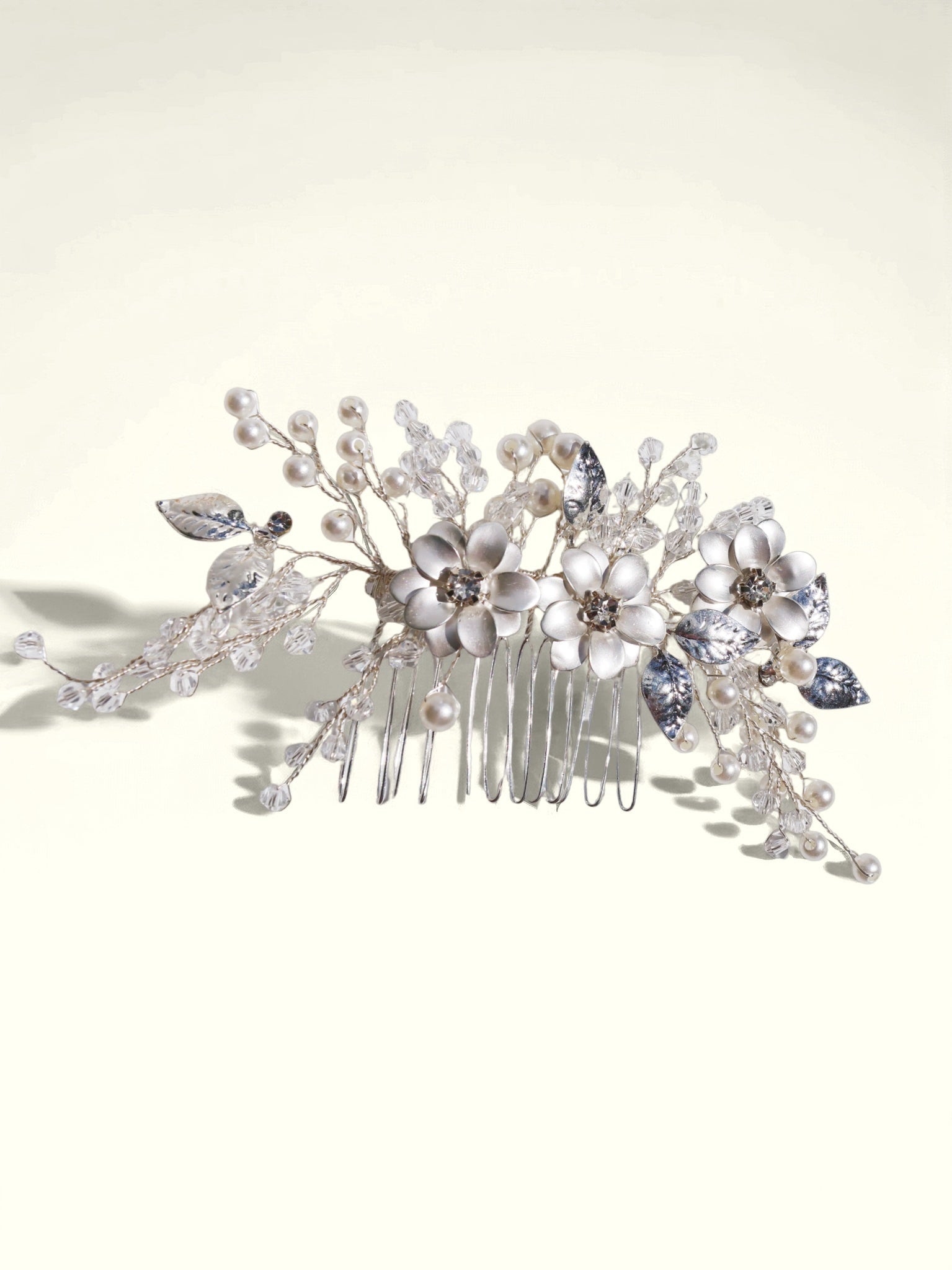 Clara Silver CombHAIRJewelryBlossomuniqueflowerearringsgiftforhermothergiftdaughtergiftbirthdaygiftanniversarygift