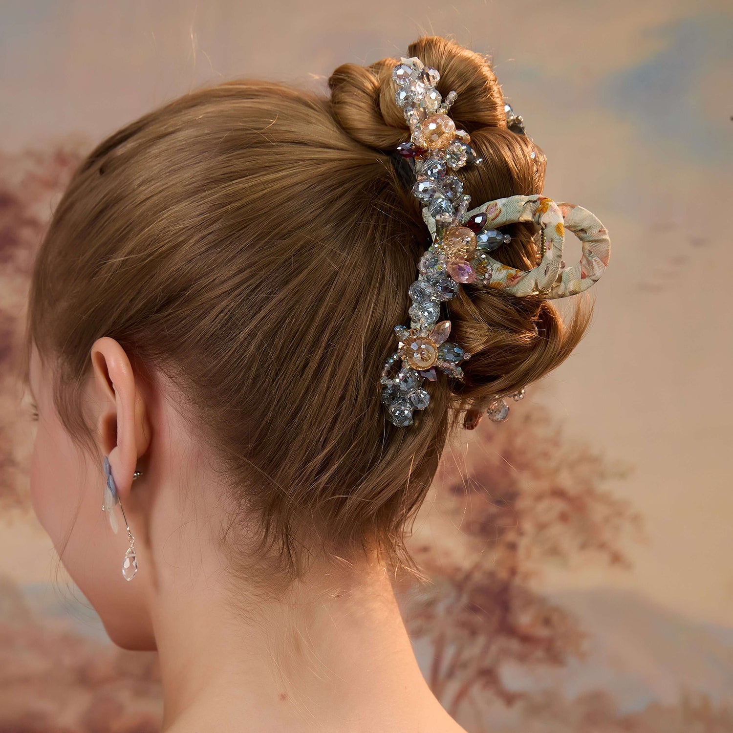 Crystal Garden Bloom Clawhair clawsJewelryBlossomuniqueflowerearringsgiftforhermothergiftdaughtergiftbirthdaygiftanniversarygift