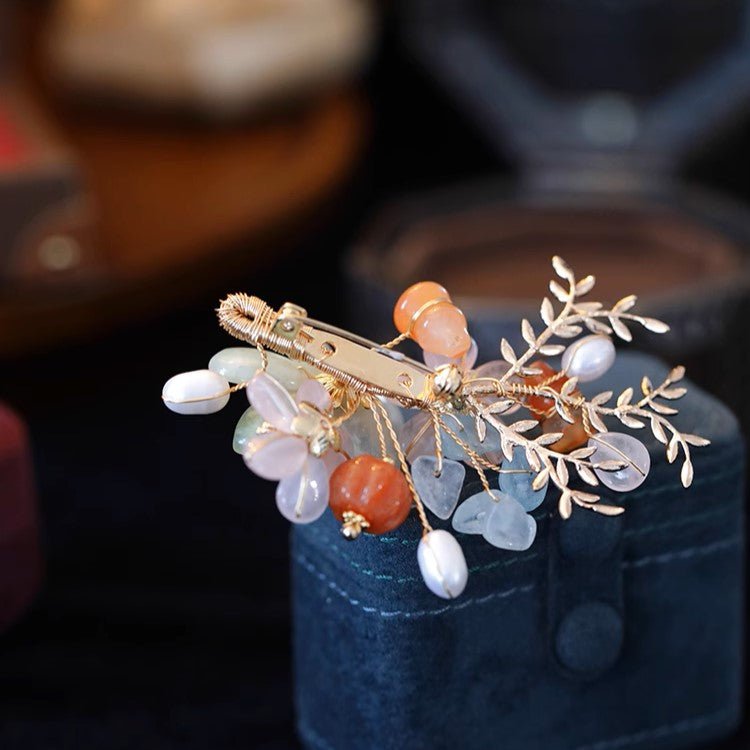 Crystal Garden Flower Brooch/ Final SalebroochJewelryBlossomuniqueflowerearringsgiftforhermothergiftdaughtergiftbirthdaygiftanniversarygift