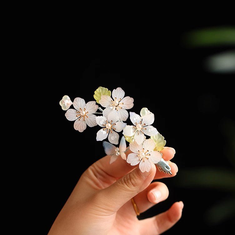 Crystal Sakura Hair ClipHair ClipsJewelryBlossomuniqueflowerearringsgiftforhermothergiftdaughtergiftbirthdaygiftanniversarygift