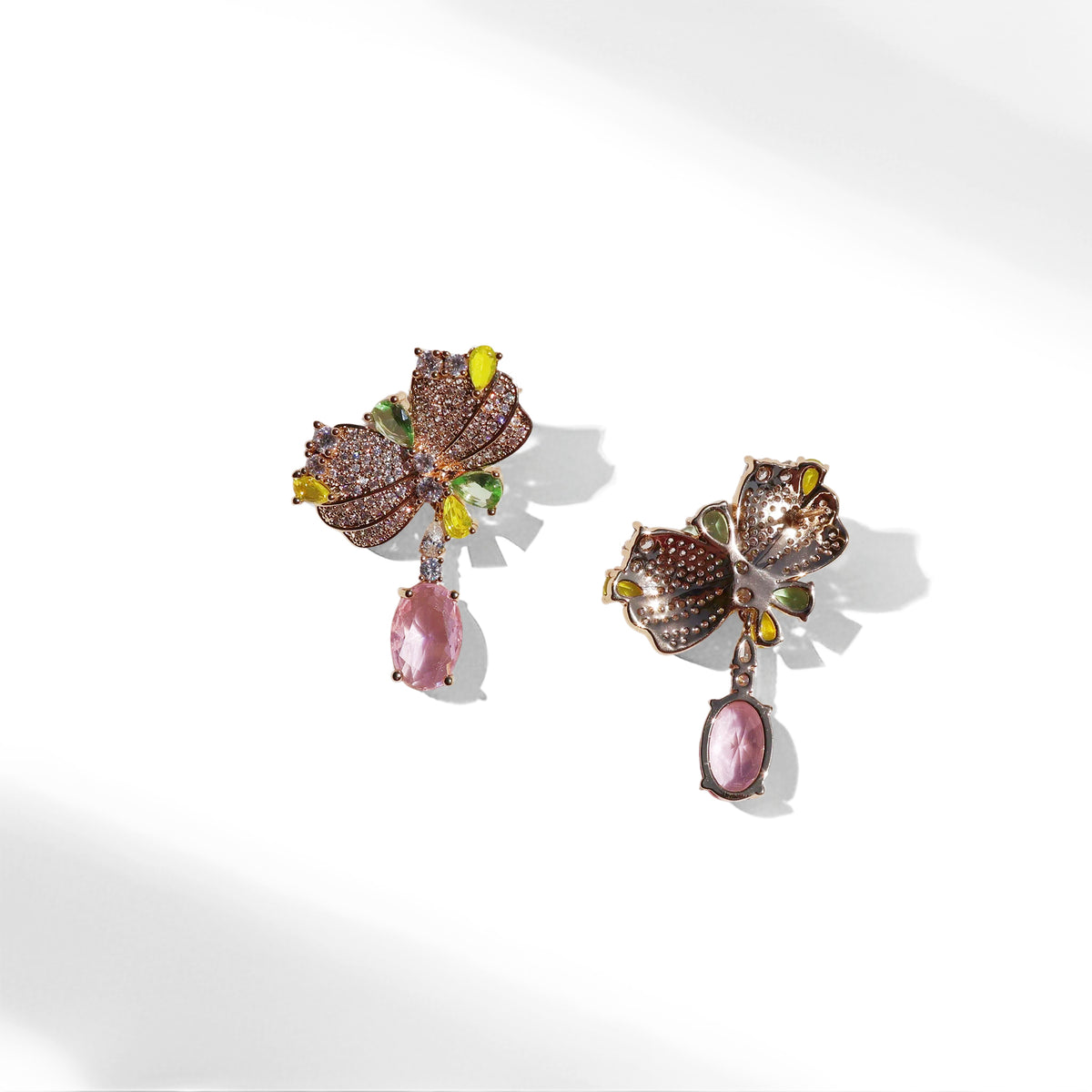 Lemon & Lime Garden Butterfly Drop Earrings