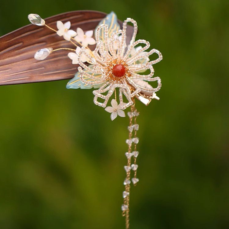 Daisy Jasmine Flower Garden Hair ClipHair ClipsJewelryBlossomuniqueflowerearringsgiftforhermothergiftdaughtergiftbirthdaygiftanniversarygift