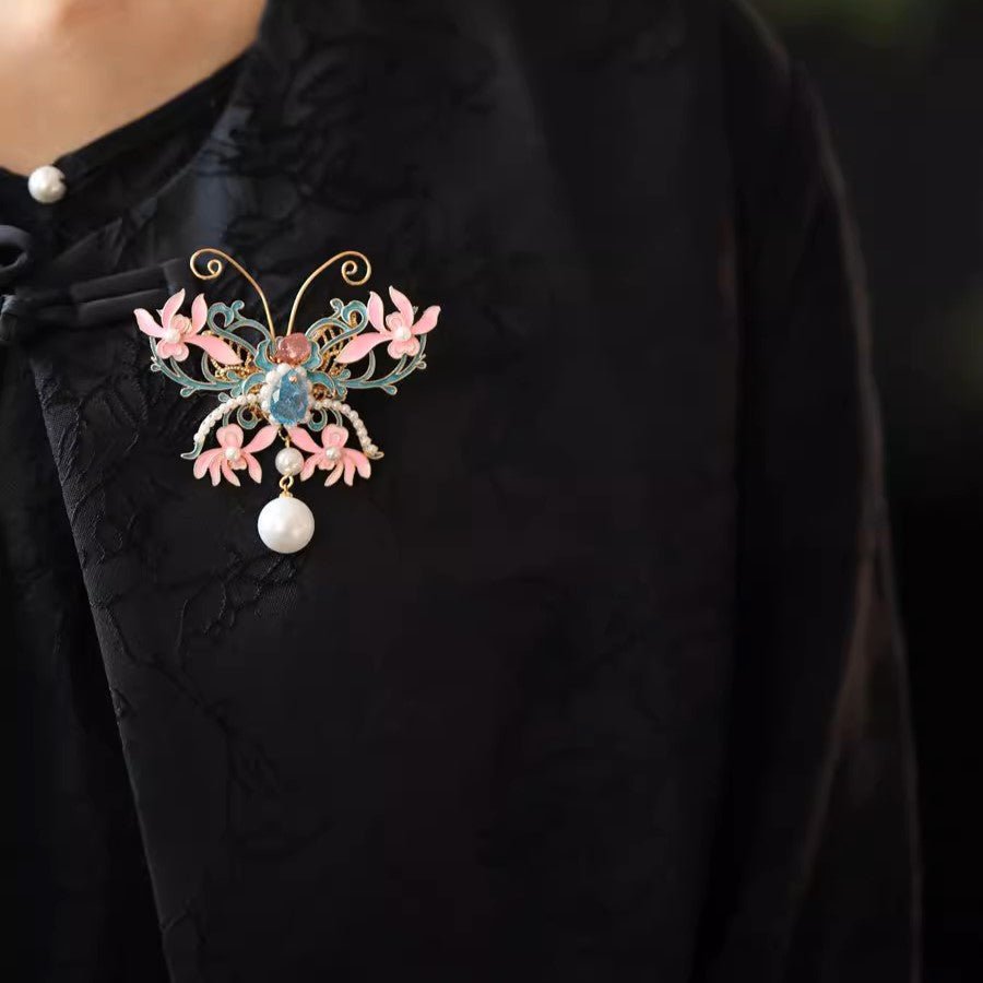 Enameled Butterfly Amethyst Rubellite Brooch/ Final SalebroochJewelryBlossomuniqueflowerearringsgiftforhermothergiftdaughtergiftbirthdaygiftanniversarygift