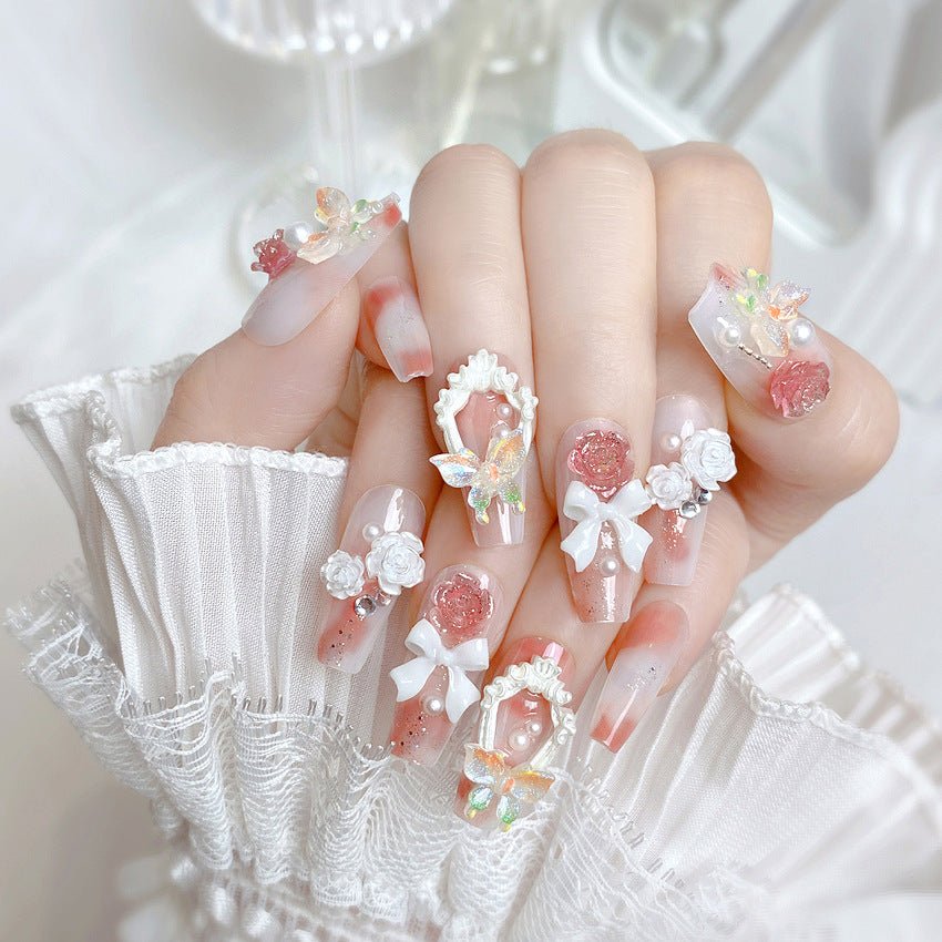 Enchanted Rose Garden Nail SetJewelryBlossomuniqueflowerearringsgiftforhermothergiftdaughtergiftbirthdaygiftanniversarygift