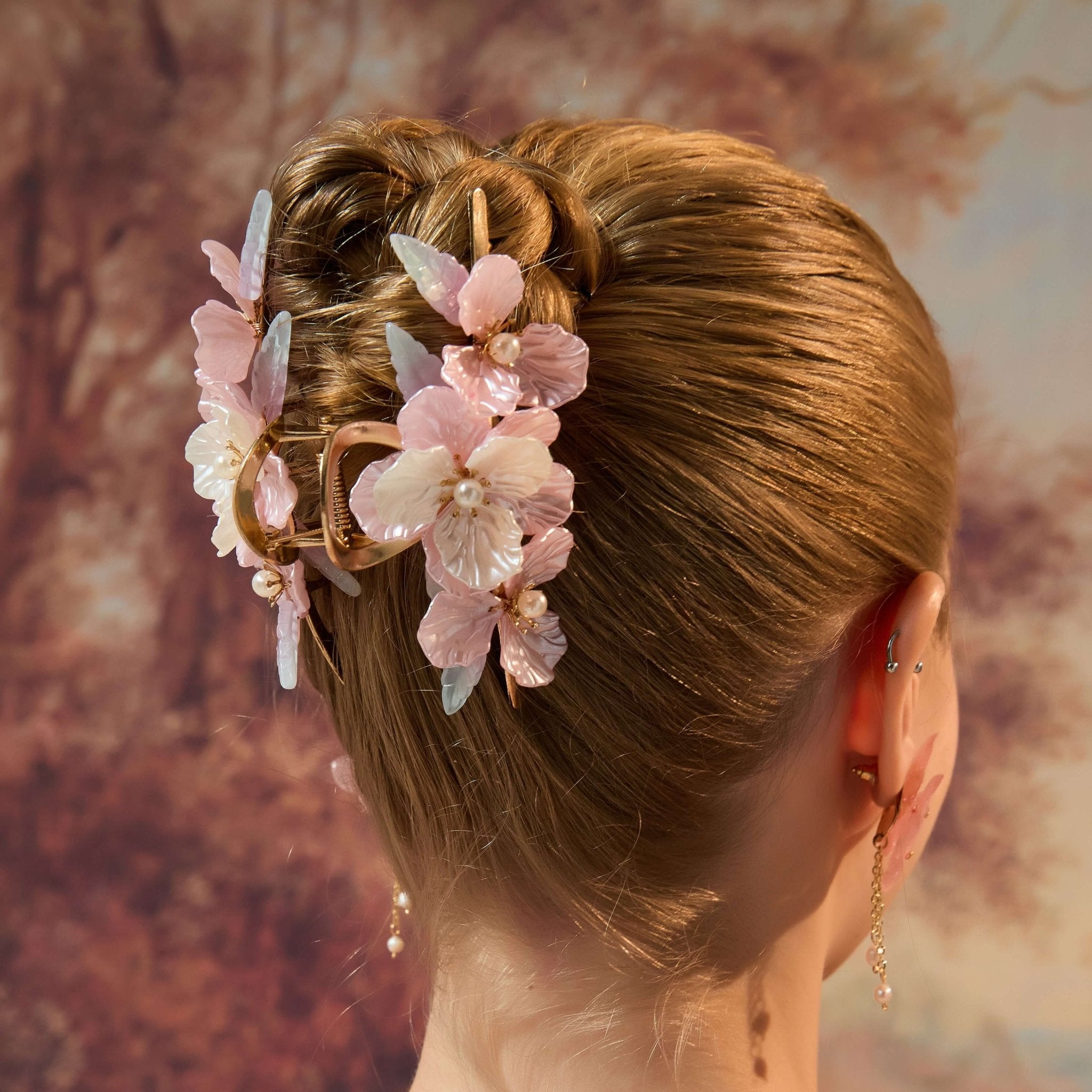 Ethereal Garden Blossom Hair Clawhair clawsJewelryBlossomuniqueflowerearringsgiftforhermothergiftdaughtergiftbirthdaygiftanniversarygift