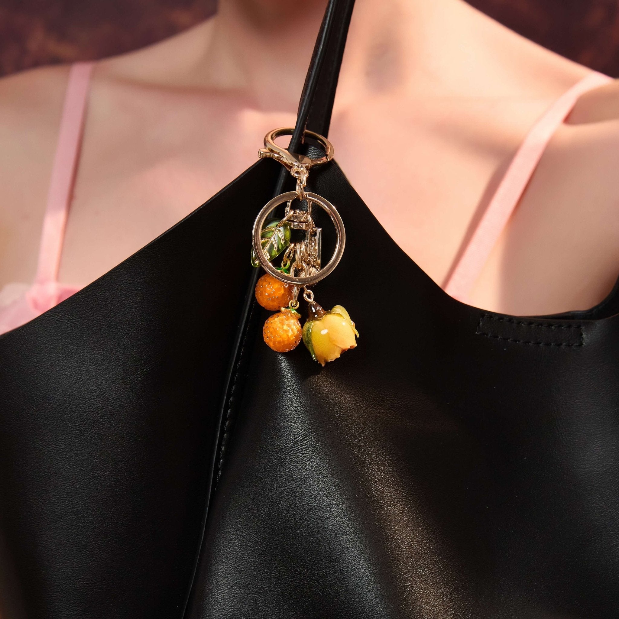 Fall Fruit Yellow Rose Key Chain Bag CharmbroochJewelryBlossomuniqueflowerearringsgiftforhermothergiftdaughtergiftbirthdaygiftanniversarygift