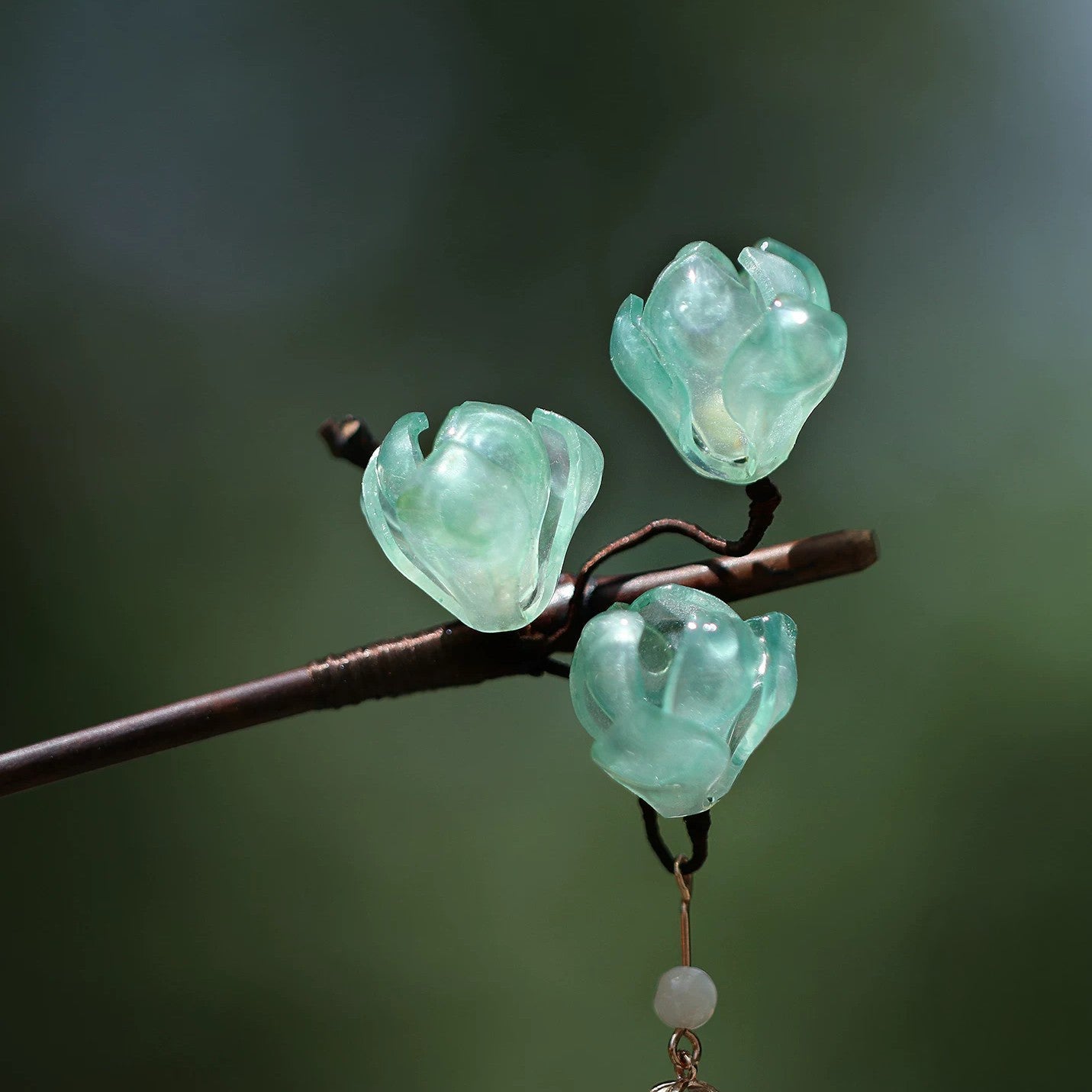 Glacial Jade Magnolia Hair Stick HAIR JewelryBlossom flowerjewelry weddingjewelry bridaljewelry weddinggift bridemaidgiftgiftforher mothergift daughtergift birthdaygift anniversarygi