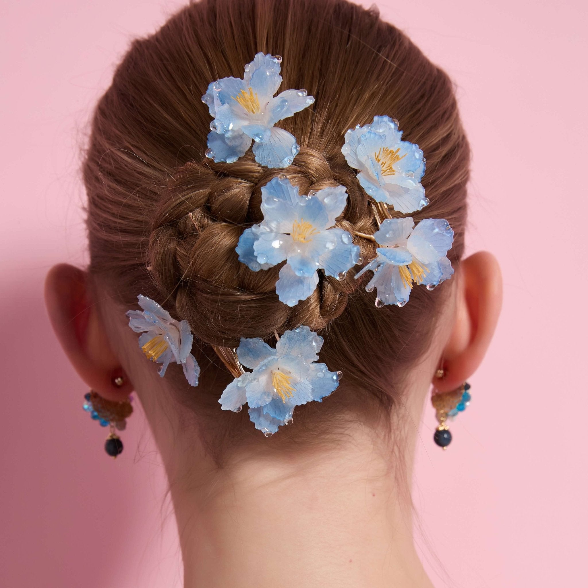 Himalayan Blue Poppy Hair Clips & PinsHAIRJewelryBlossomuniqueflowerearringsgiftforhermothergiftdaughtergiftbirthdaygiftanniversarygift