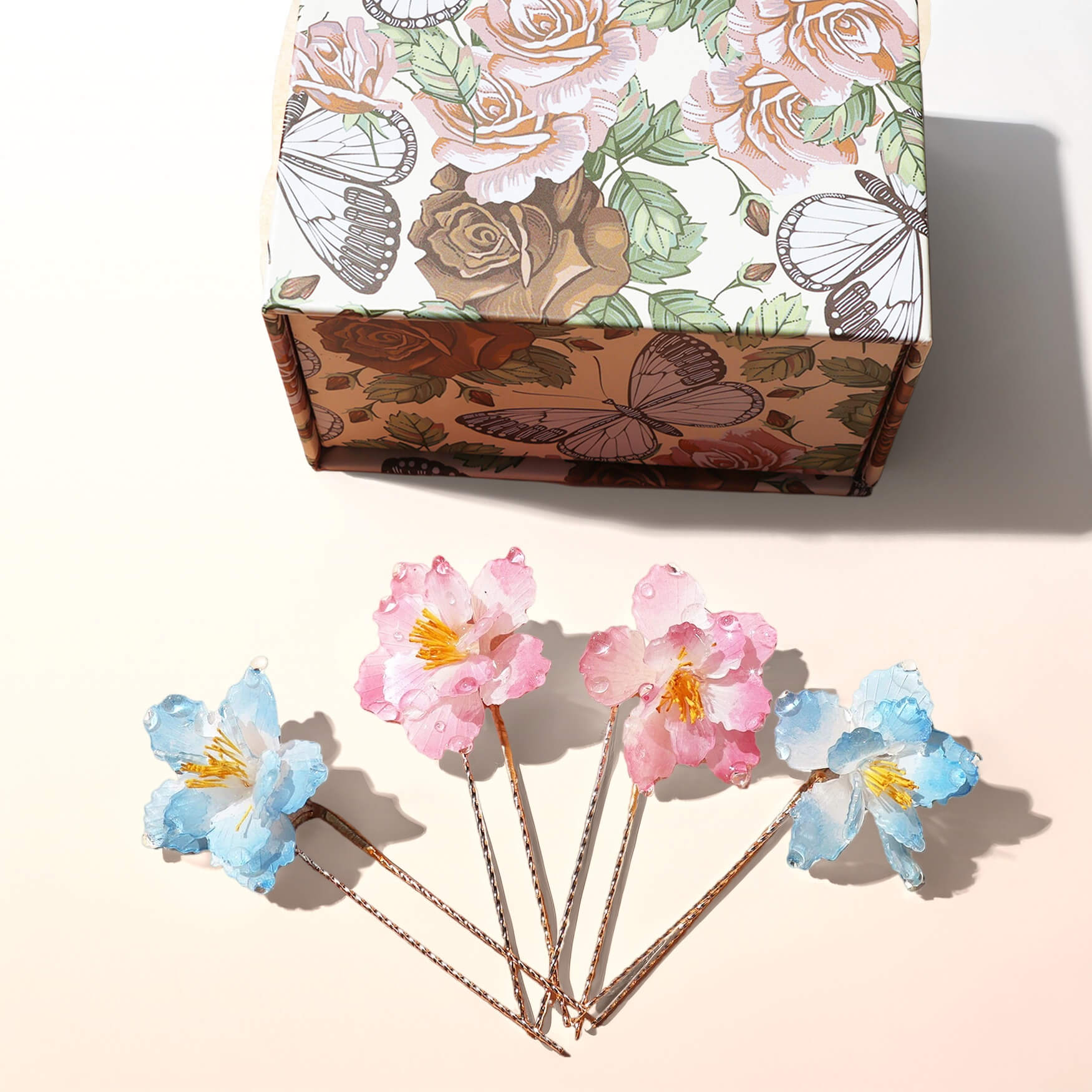 Himalayan Blue Poppy Hair Pins (2 Pieces)HAIRJewelryBlossomuniqueflowerearringsgiftforhermothergiftdaughtergiftbirthdaygiftanniversarygift