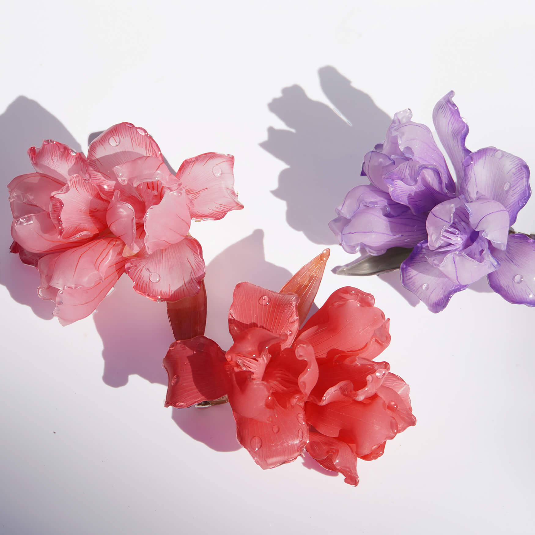 Iris Flower Hair Barrette ClipHair ClipsJewelryBlossomuniqueflowerearringsgiftforhermothergiftdaughtergiftbirthdaygiftanniversarygift