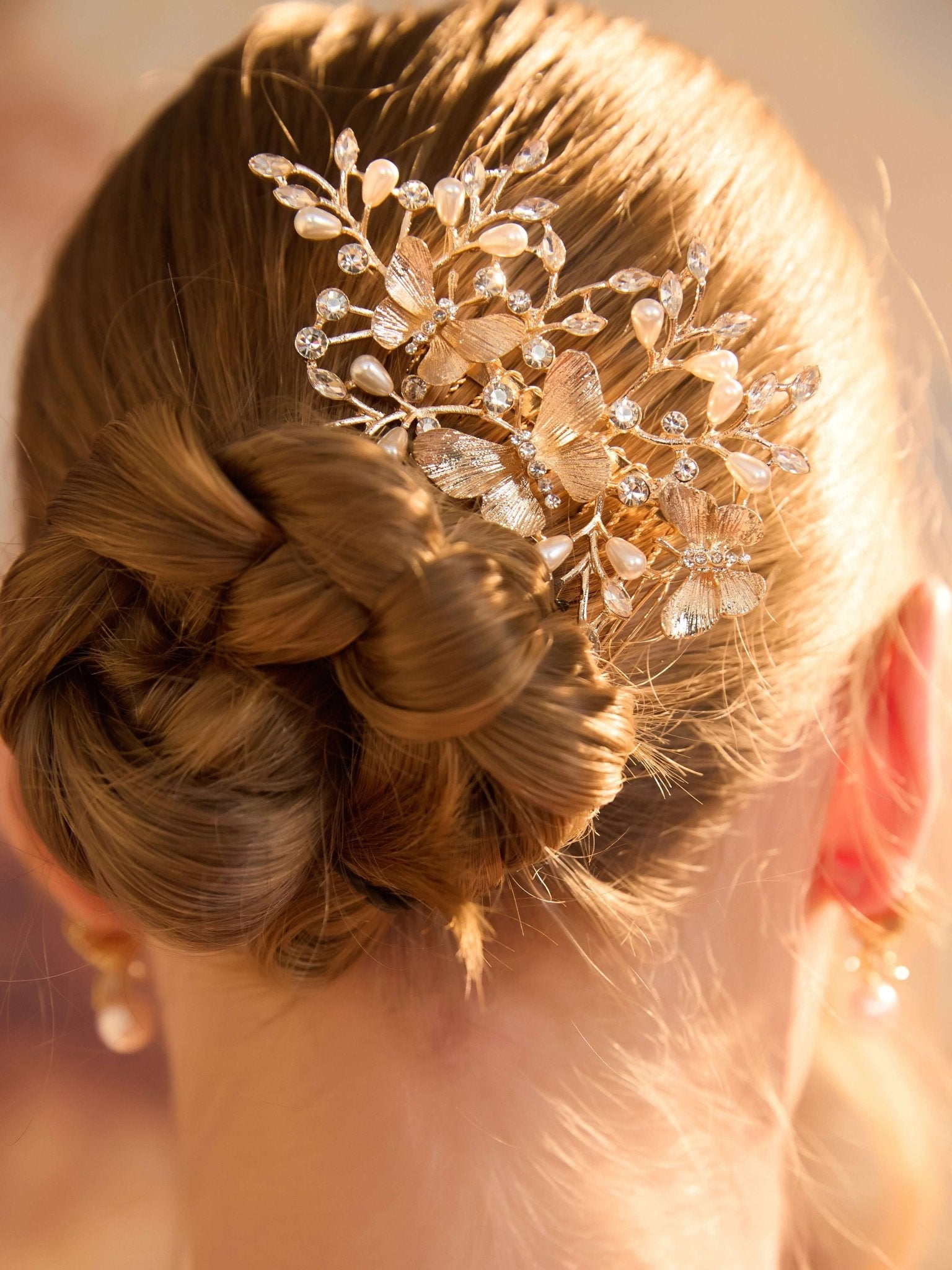 Isbelle Gold CombHAIRJewelryBlossomuniqueflowerearringsgiftforhermothergiftdaughtergiftbirthdaygiftanniversarygift