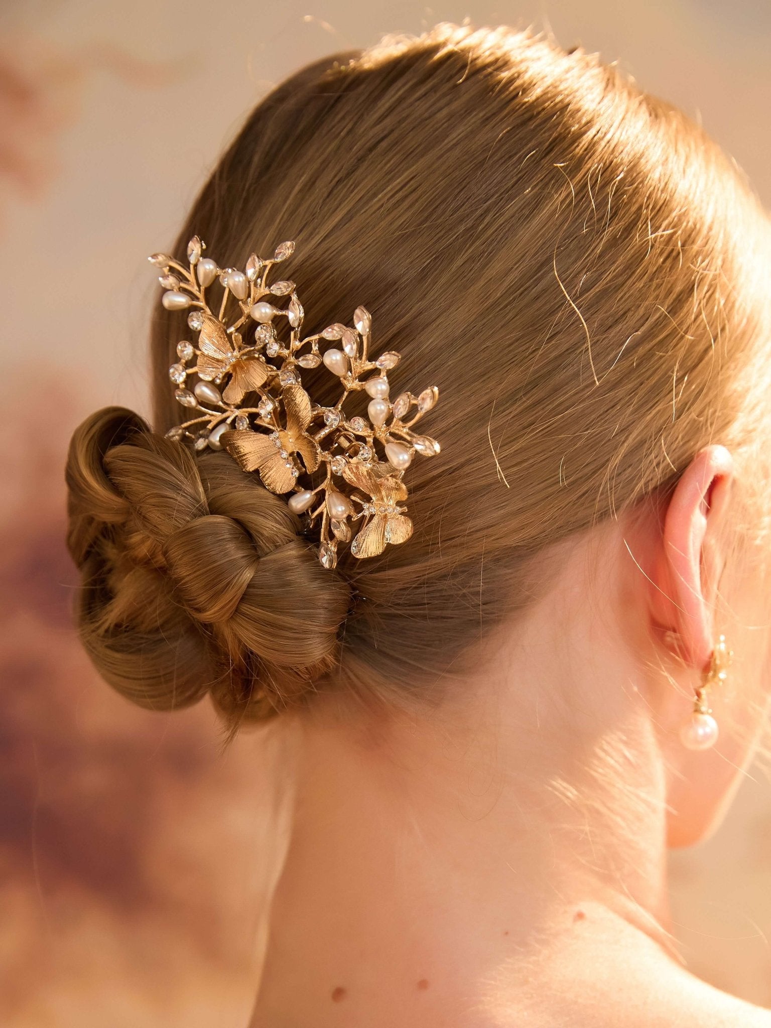 Isbelle Gold CombHAIRJewelryBlossomuniqueflowerearringsgiftforhermothergiftdaughtergiftbirthdaygiftanniversarygift