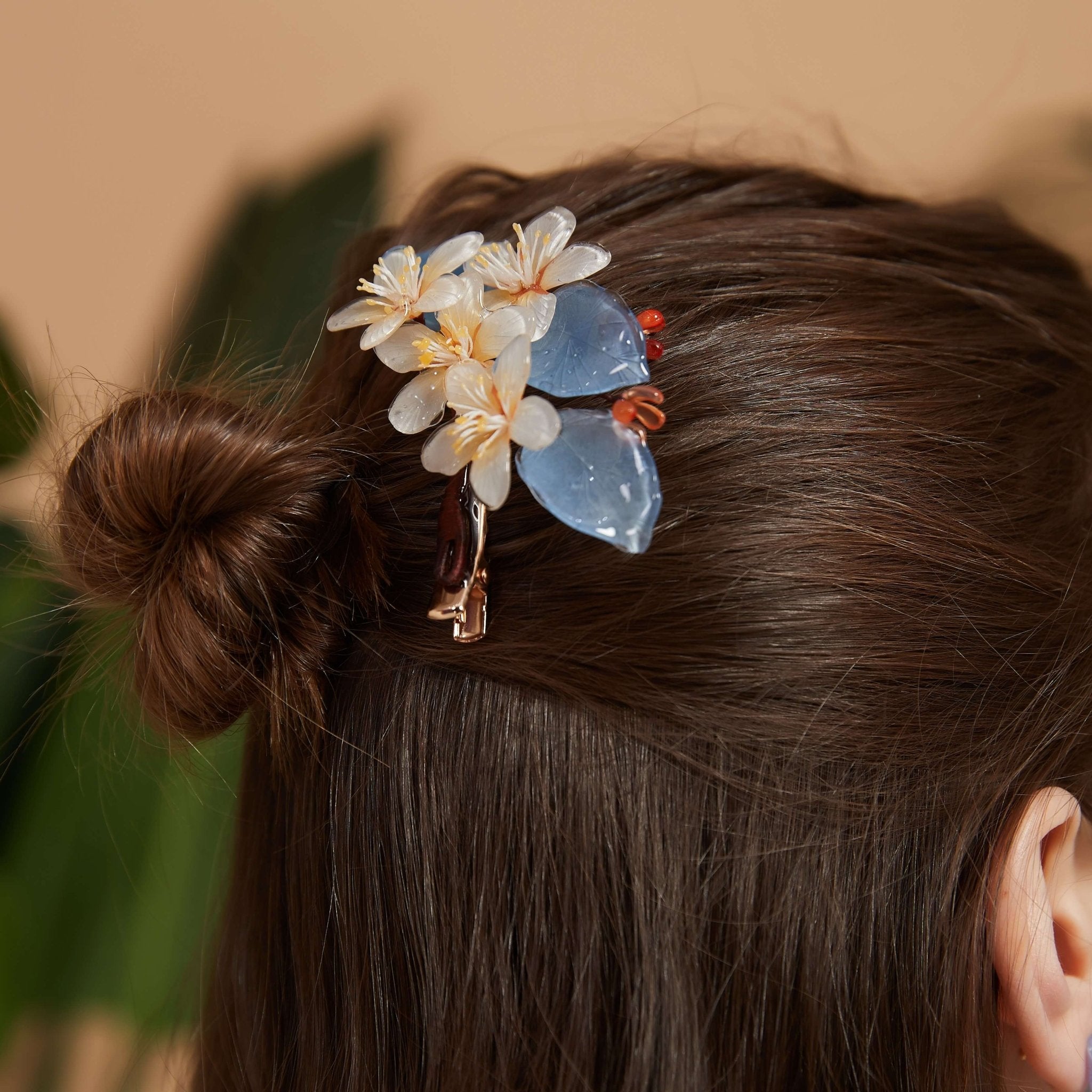 Jasmine Flower Red Hawnthorn Hair ClipHair ClipsJewelryBlossomuniqueflowerearringsgiftforhermothergiftdaughtergiftbirthdaygiftanniversarygift