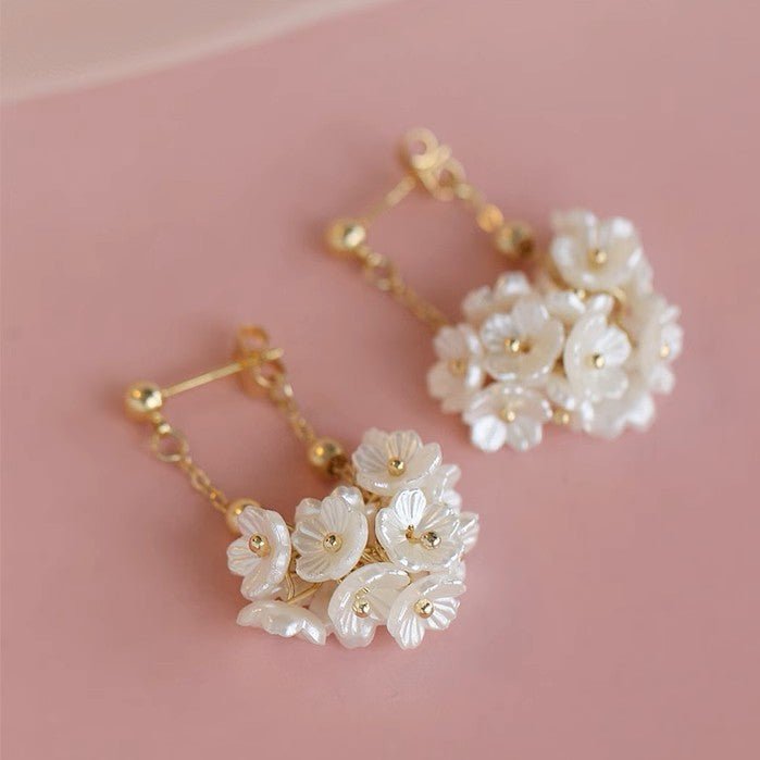 Jasmine Garden Chain Drop EarringsEarringsJewelryBlossomuniqueflowerearringsgiftforhermothergiftdaughtergiftbirthdaygiftanniversarygift