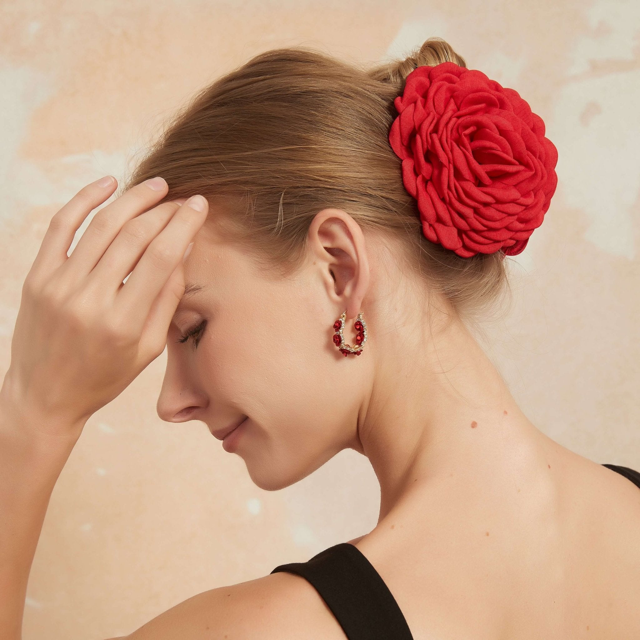 Large Red Camellia Hair Clawhair clawsJewelryBlossomuniqueflowerearringsgiftforhermothergiftdaughtergiftbirthdaygiftanniversarygift