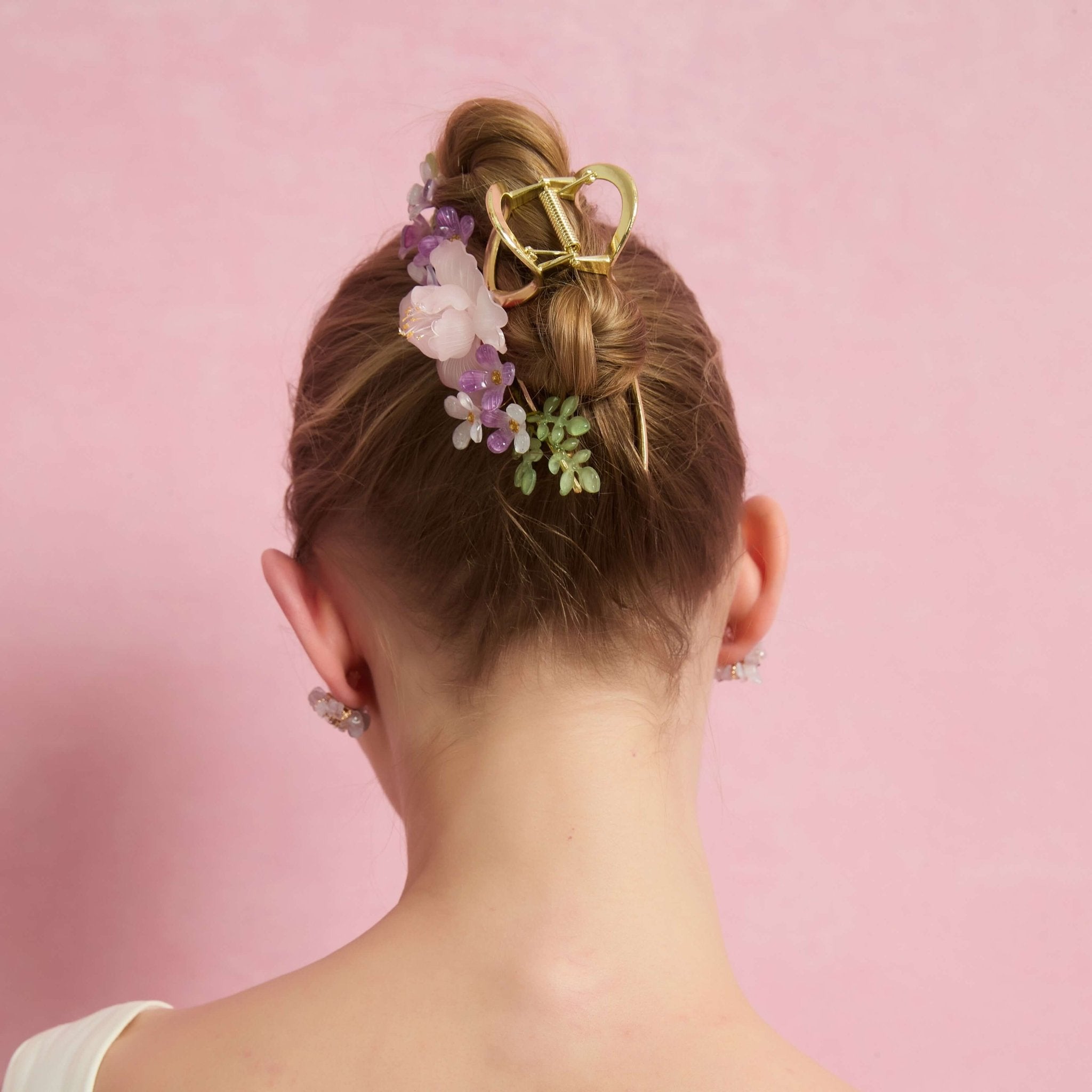 Lavendar Peony Garden Hair Clawhair clawsJewelryBlossomuniqueflowerearringsgiftforhermothergiftdaughtergiftbirthdaygiftanniversarygift