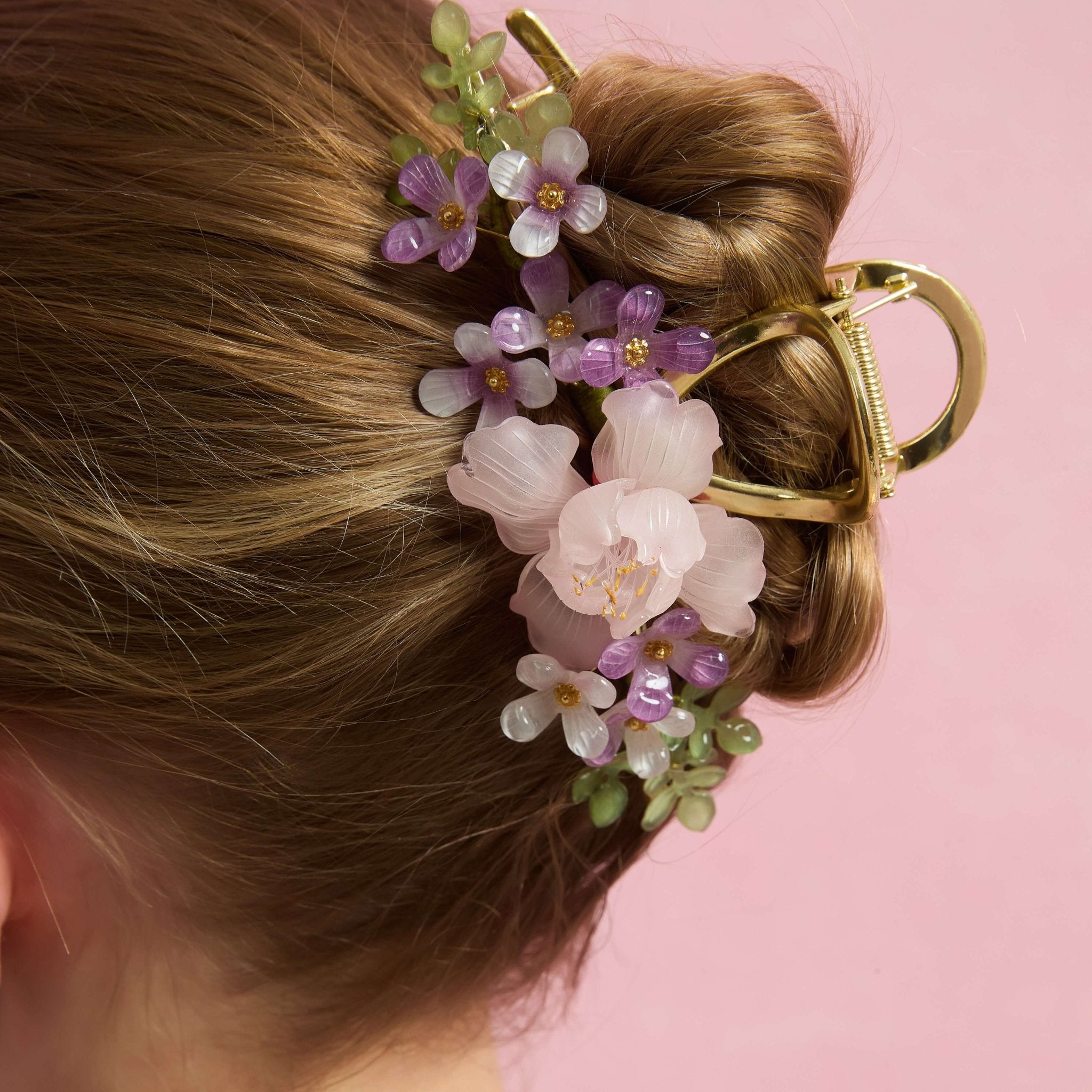 Lavendar Peony Garden Hair Clawhair clawsJewelryBlossomuniqueflowerearringsgiftforhermothergiftdaughtergiftbirthdaygiftanniversarygift