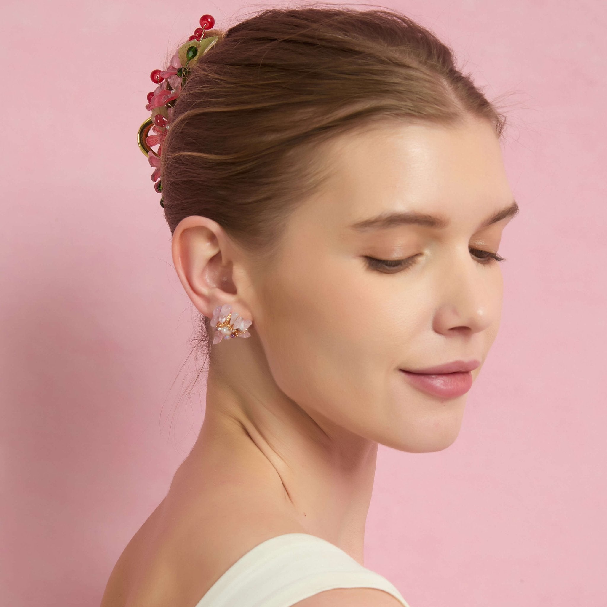 Lavender Amethyst Pearl Studs EarringsEarringsJewelryBlossomuniqueflowerearringsgiftforhermothergiftdaughtergiftbirthdaygiftanniversarygift