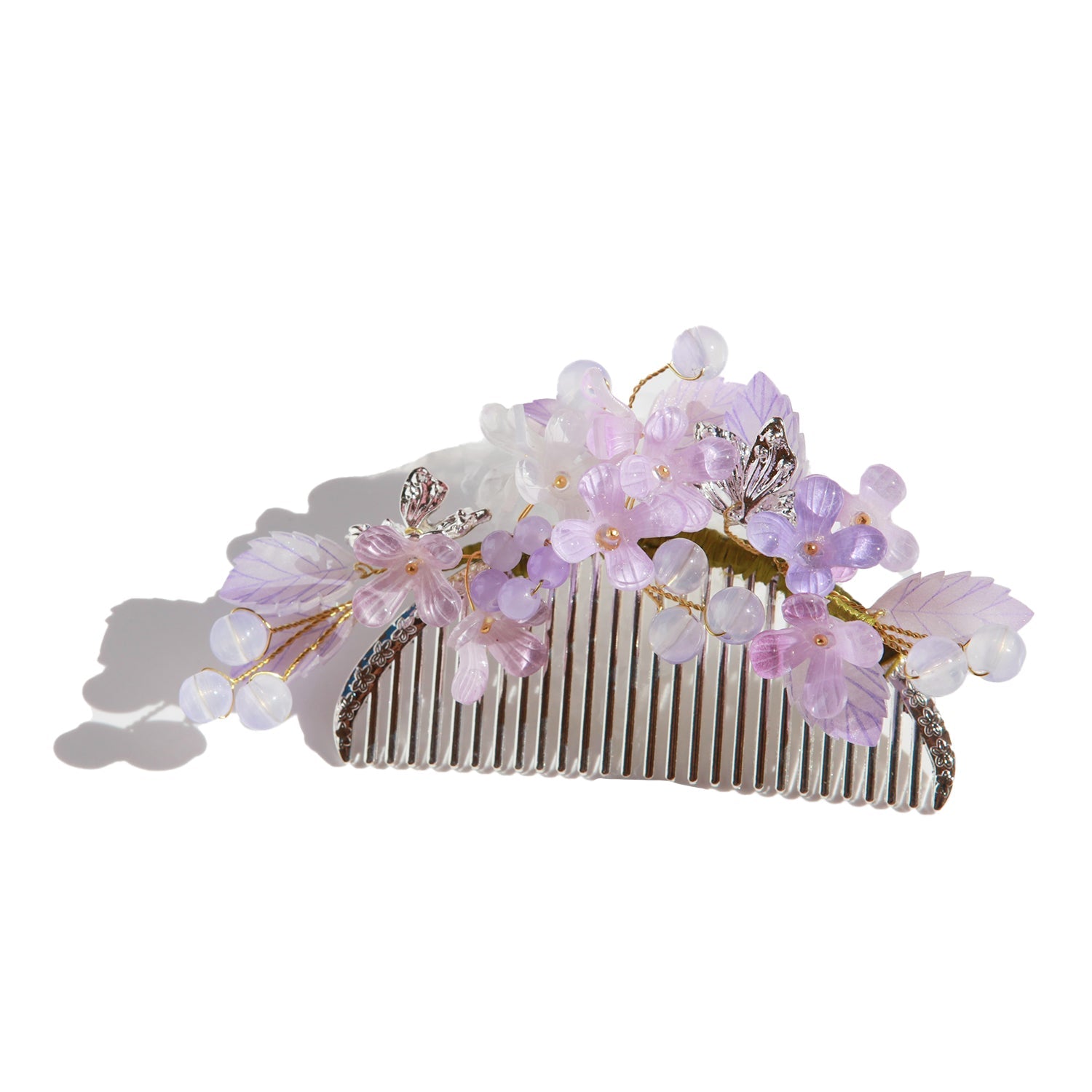 Lavender Blossom Butterfly Hair CombHair ClipsJewelryBlossomuniqueflowerearringsgiftforhermothergiftdaughtergiftbirthdaygiftanniversarygift