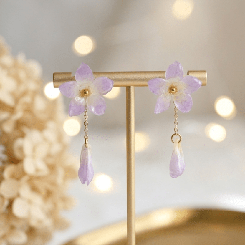 Lavender Wisteria Whisper Drop EarringsEarringsJewelryBlossomuniqueflowerearringsgiftforhermothergiftdaughtergiftbirthdaygiftanniversarygift