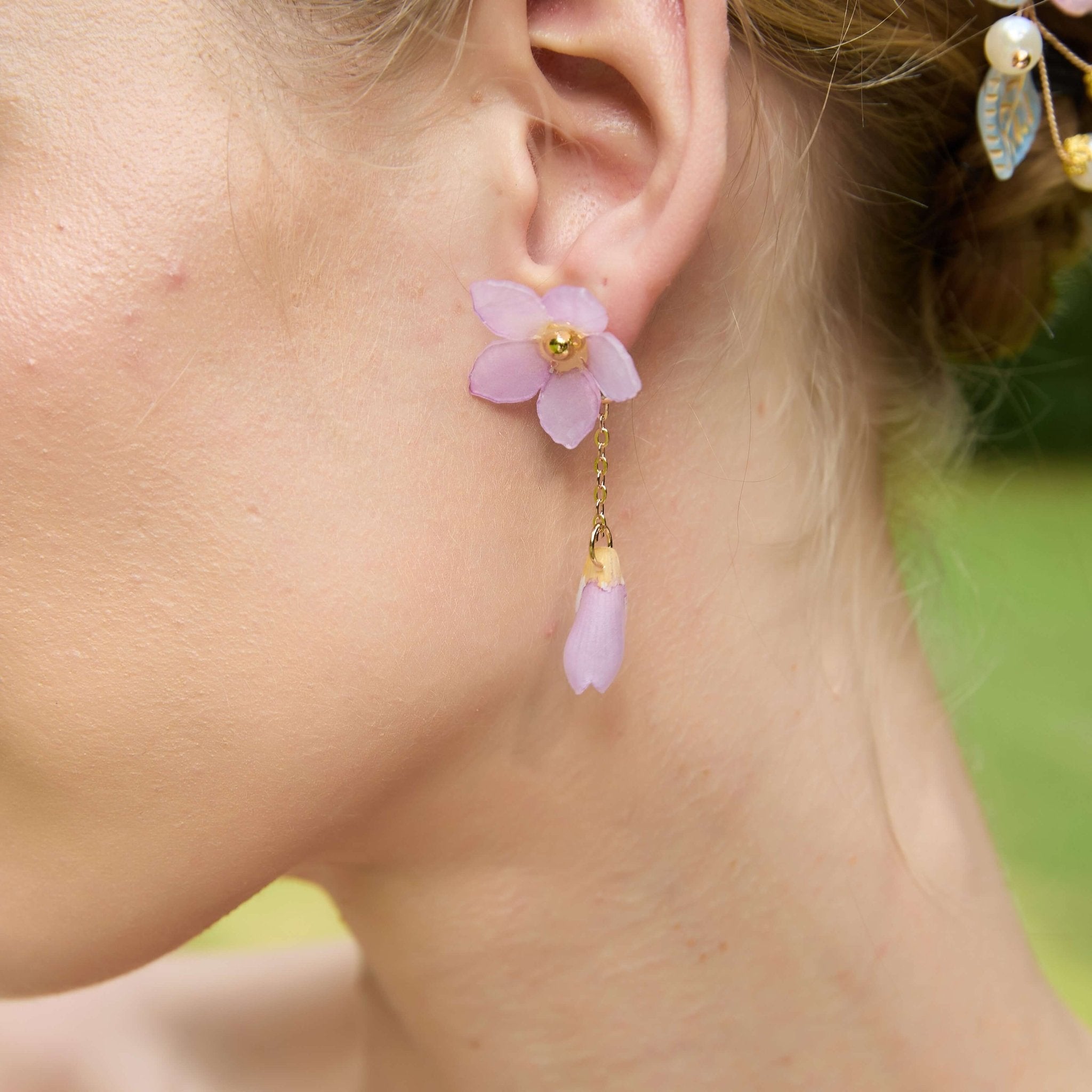 Lavender Wisteria Whisper Drop EarringsEarringsJewelryBlossomuniqueflowerearringsgiftforhermothergiftdaughtergiftbirthdaygiftanniversarygift