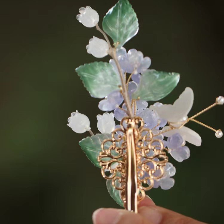 Lilac Flower Butterfly Garden Hair ClipHair ClipsJewelryBlossomuniqueflowerearringsgiftforhermothergiftdaughtergiftbirthdaygiftanniversarygift