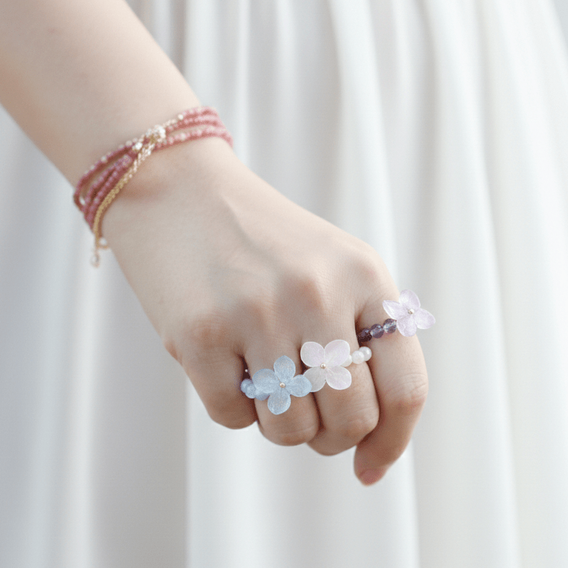 Midnight Meadow Crytal RingsJewelryBlossomuniqueflowerearringsgiftforhermothergiftdaughtergiftbirthdaygiftanniversarygift