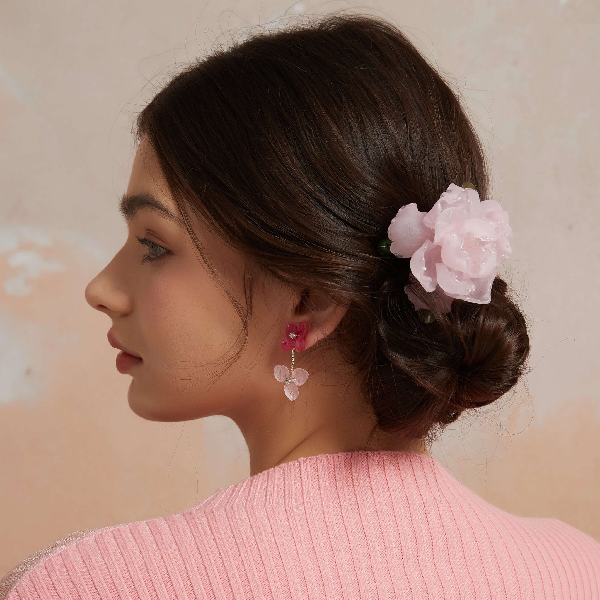 Miss Peony Hair Barrette ClipHair ClipsJewelryBlossomuniqueflowerearringsgiftforhermothergiftdaughtergiftbirthdaygiftanniversarygift