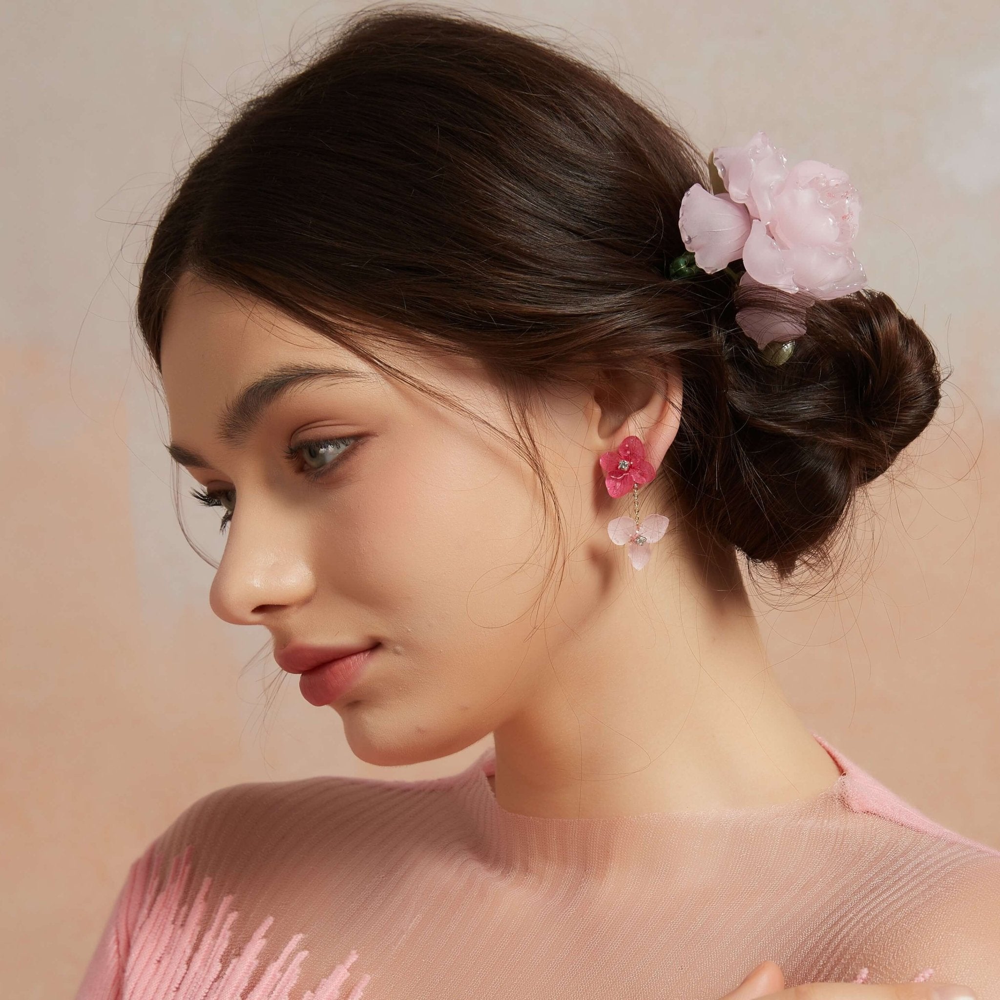 Miss Peony Hair Barrette ClipHair ClipsJewelryBlossomuniqueflowerearringsgiftforhermothergiftdaughtergiftbirthdaygiftanniversarygift