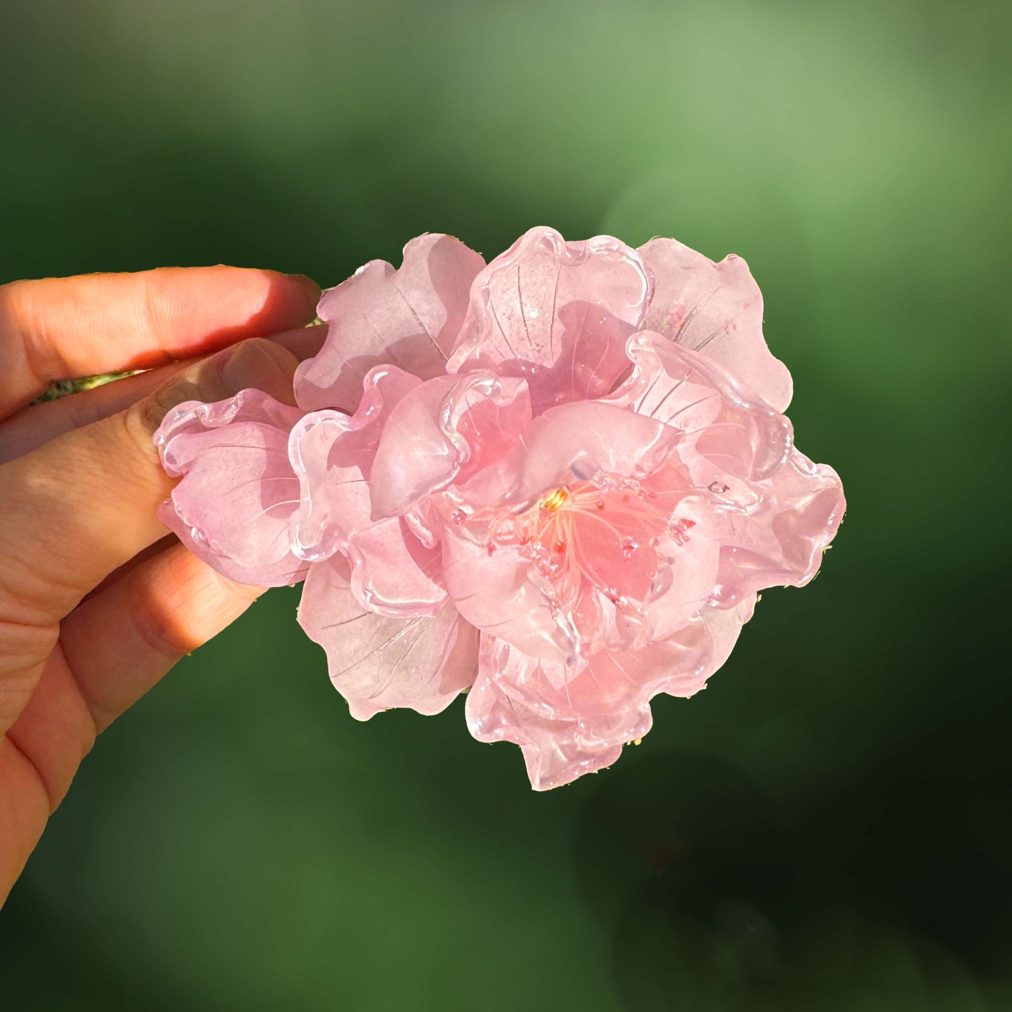 Miss Peony Hair Barrette ClipHair ClipsJewelryBlossomuniqueflowerearringsgiftforhermothergiftdaughtergiftbirthdaygiftanniversarygift