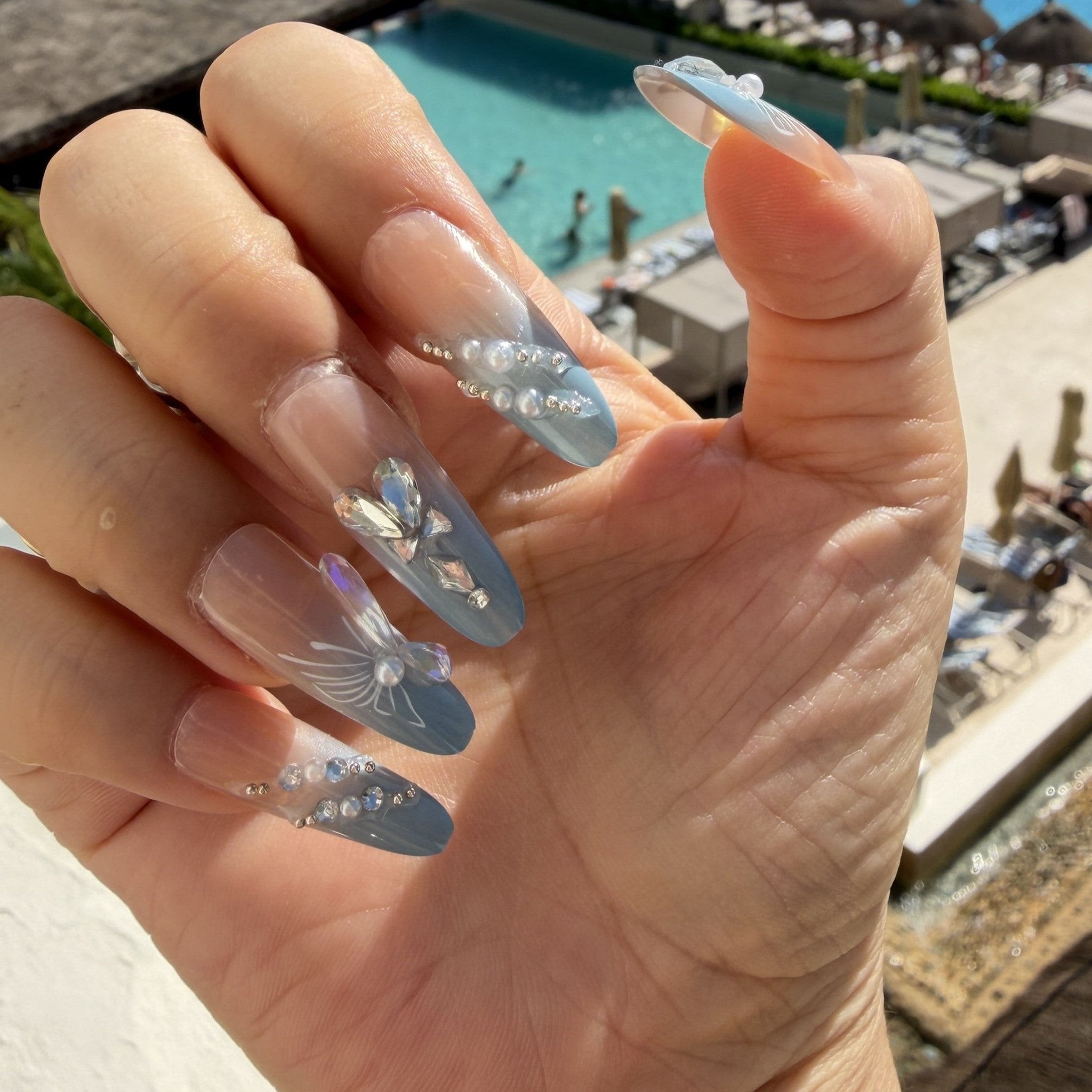 Moonlit Garden Iridescent Nail SetJewelryBlossomuniqueflowerearringsgiftforhermothergiftdaughtergiftbirthdaygiftanniversarygift