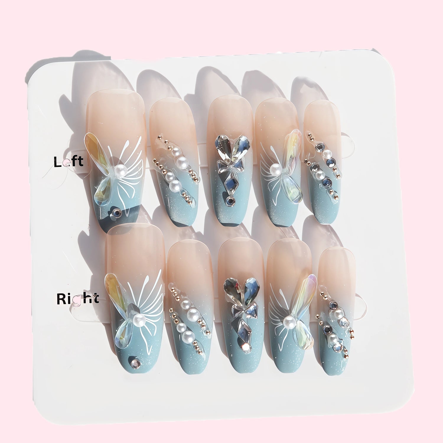 Moonlit Garden Iridescent Nail SetJewelryBlossomuniqueflowerearringsgiftforhermothergiftdaughtergiftbirthdaygiftanniversarygift