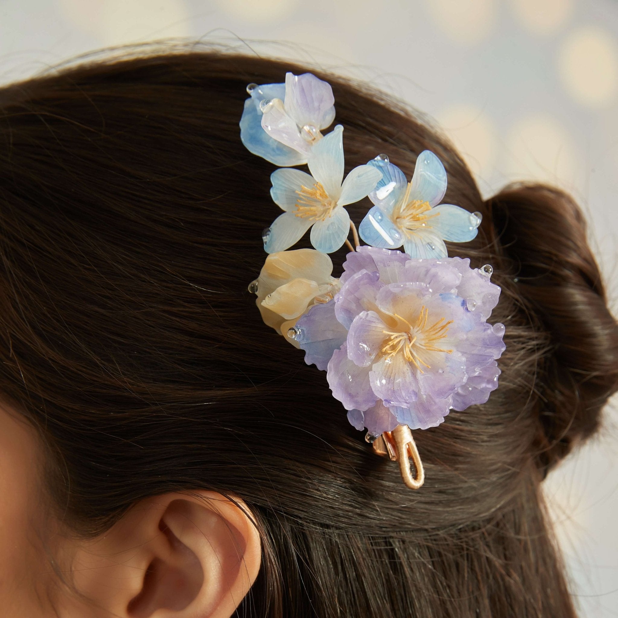 Moonlit Rose Garden Hair ClipHair ClipsJewelryBlossomuniqueflowerearringsgiftforhermothergiftdaughtergiftbirthdaygiftanniversarygift