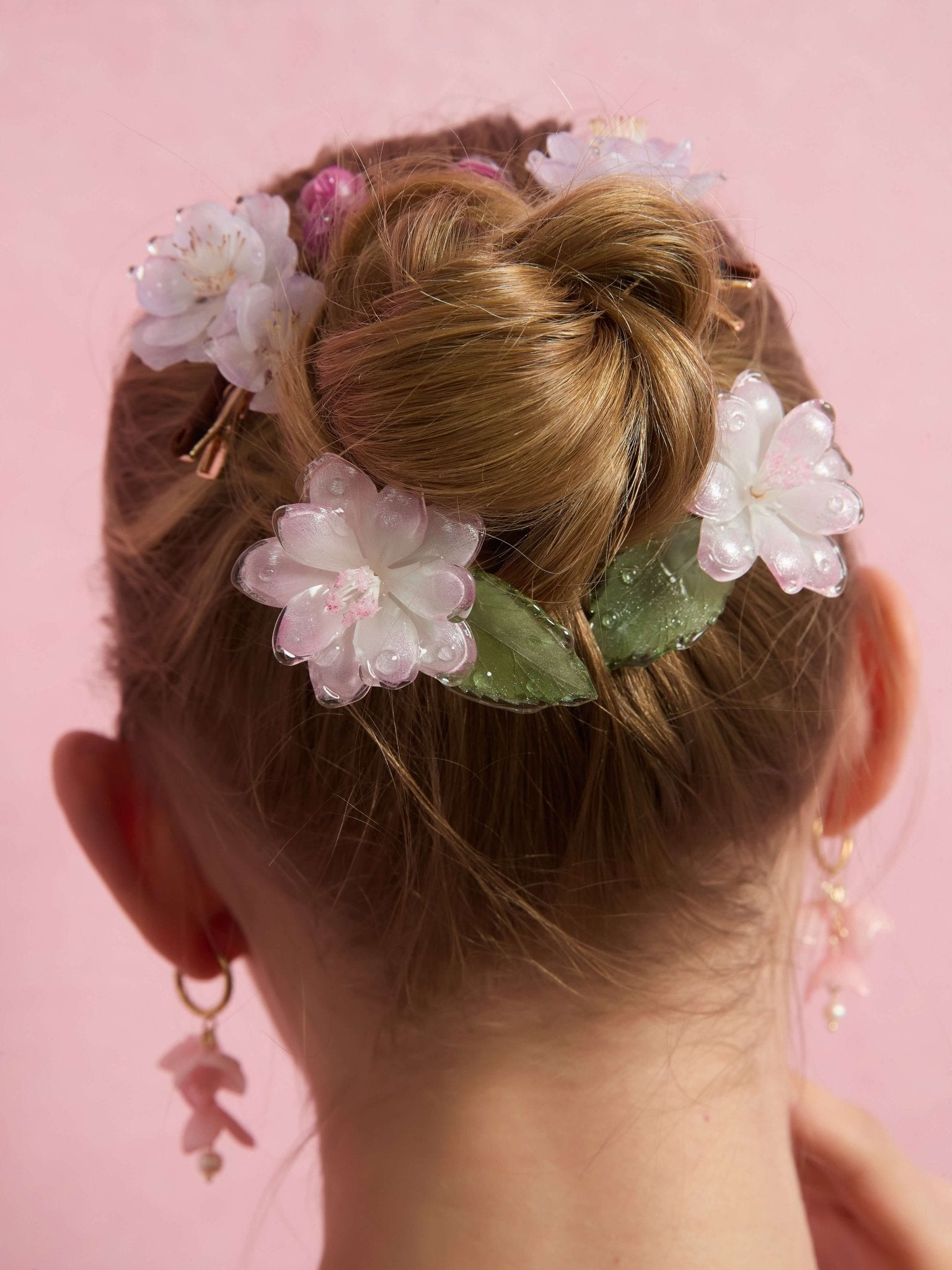 Morning Dew Sakura Hair Pins (2 - Piece)Hair ClipsJewelryBlossomuniqueflowerearringsgiftforhermothergiftdaughtergiftbirthdaygiftanniversarygift