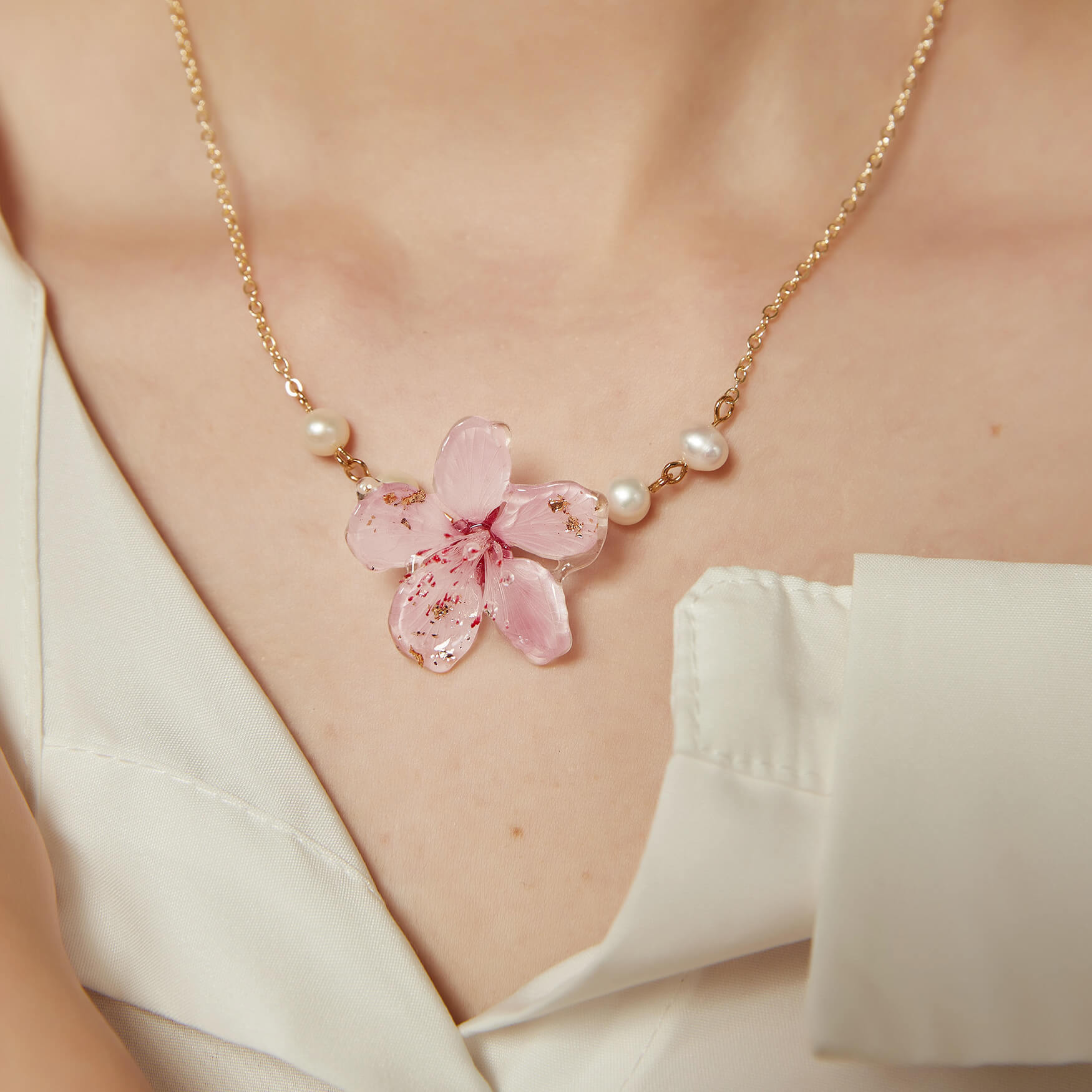 *My Rain Garden* Flowering Cherry NecklacesNECKLACEJewelryBlossomuniqueflowerearringsgiftforhermothergiftdaughtergiftbirthdaygiftanniversarygift