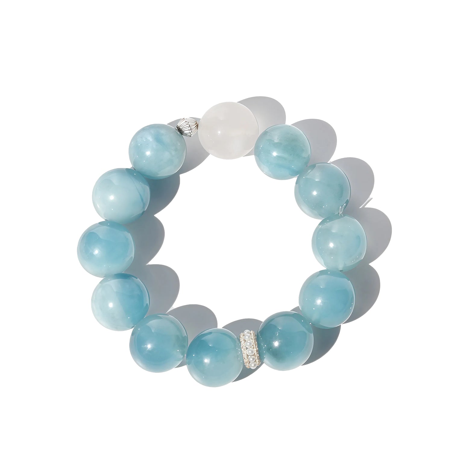 Ocean Breeze Aquamarine Large Crystal BraceletBraceletJewelryBlossomuniqueflowerearringsgiftforhermothergiftdaughtergiftbirthdaygiftanniversarygift