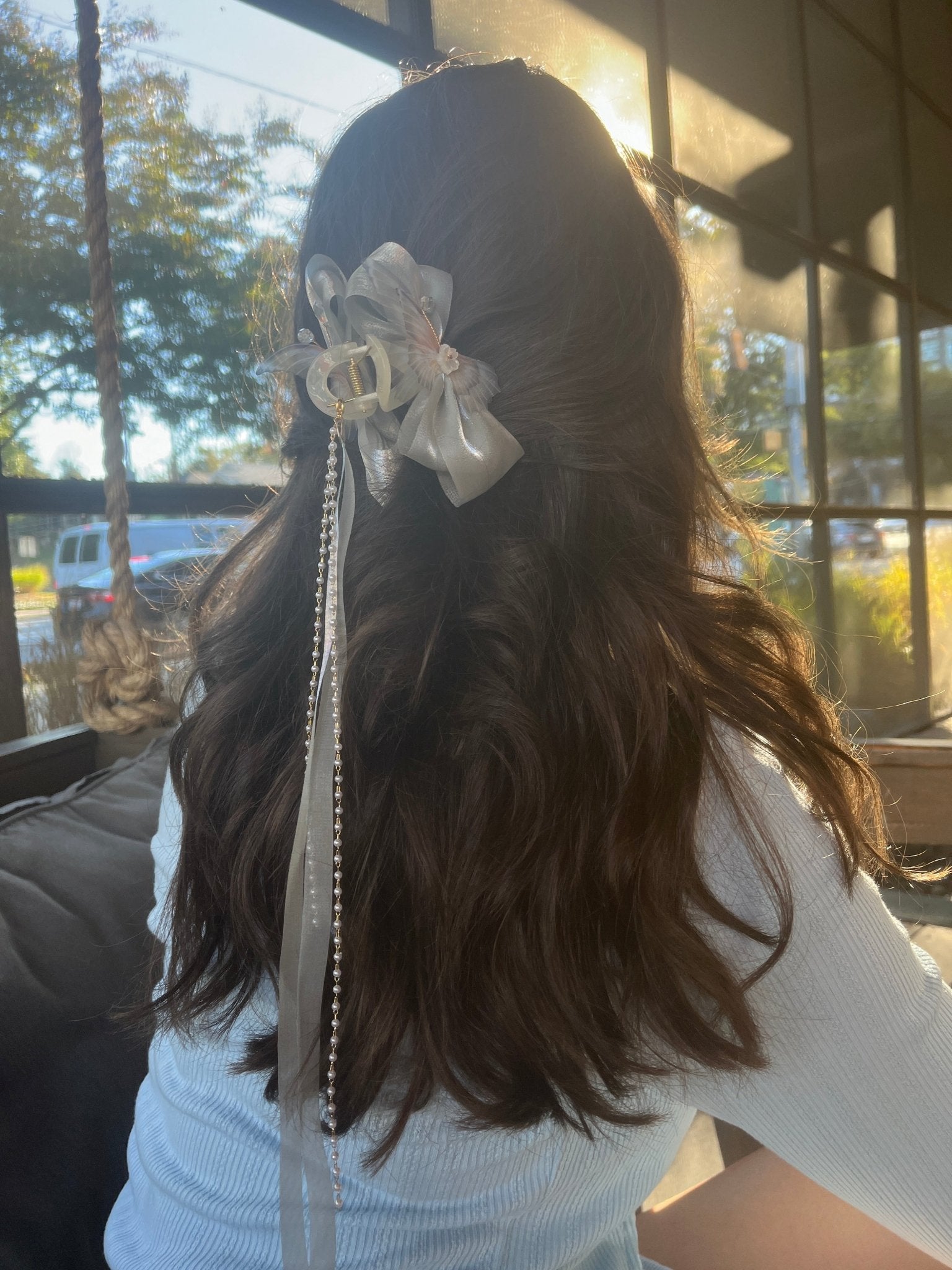 Orchid Butterfly Tassel Hair Clawhair clawsJewelryBlossomuniqueflowerearringsgiftforhermothergiftdaughtergiftbirthdaygiftanniversarygift