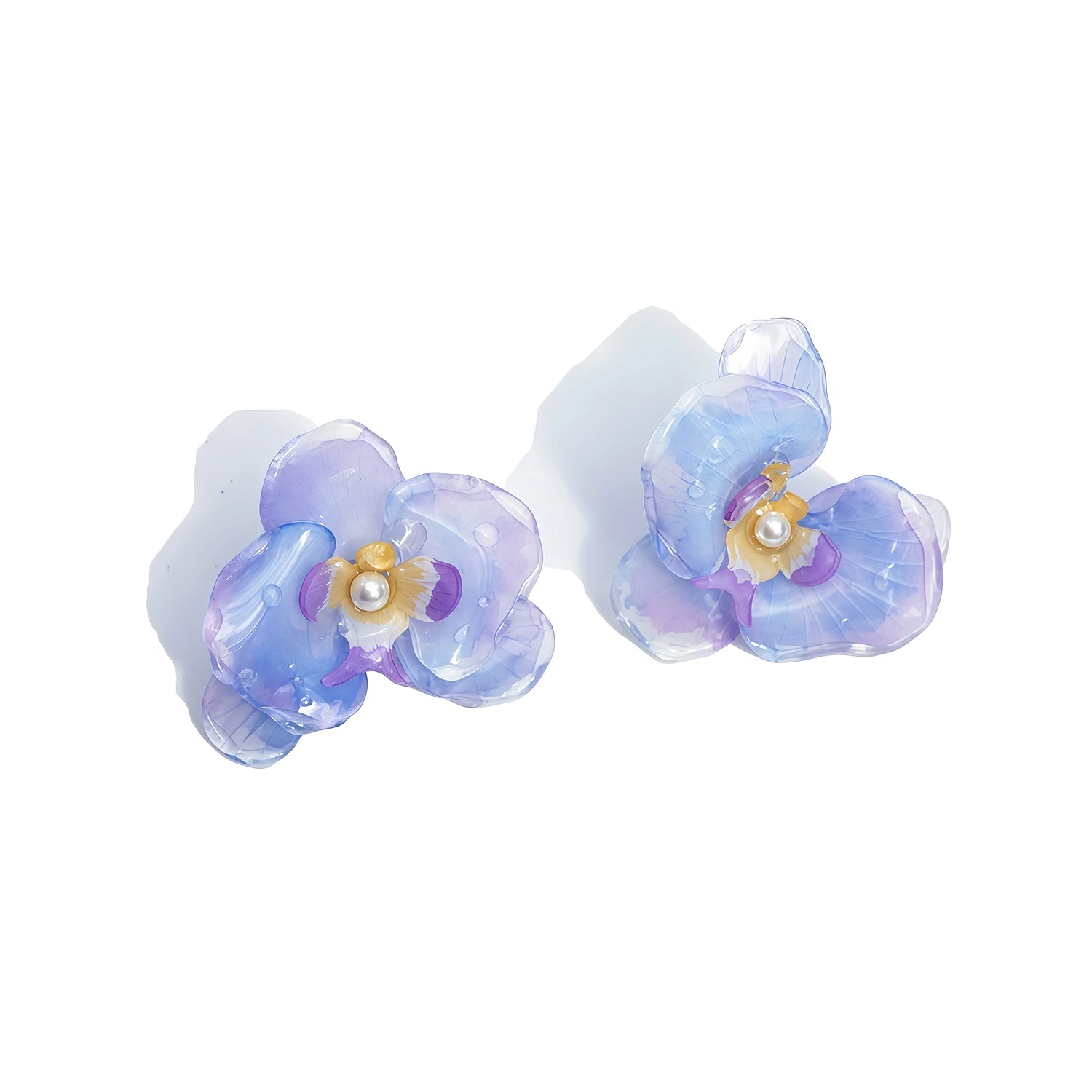 Orchid Flower Pearl Studs EarringsEarringsJewelryBlossomuniqueflowerearringsgiftforhermothergiftdaughtergiftbirthdaygiftanniversarygift