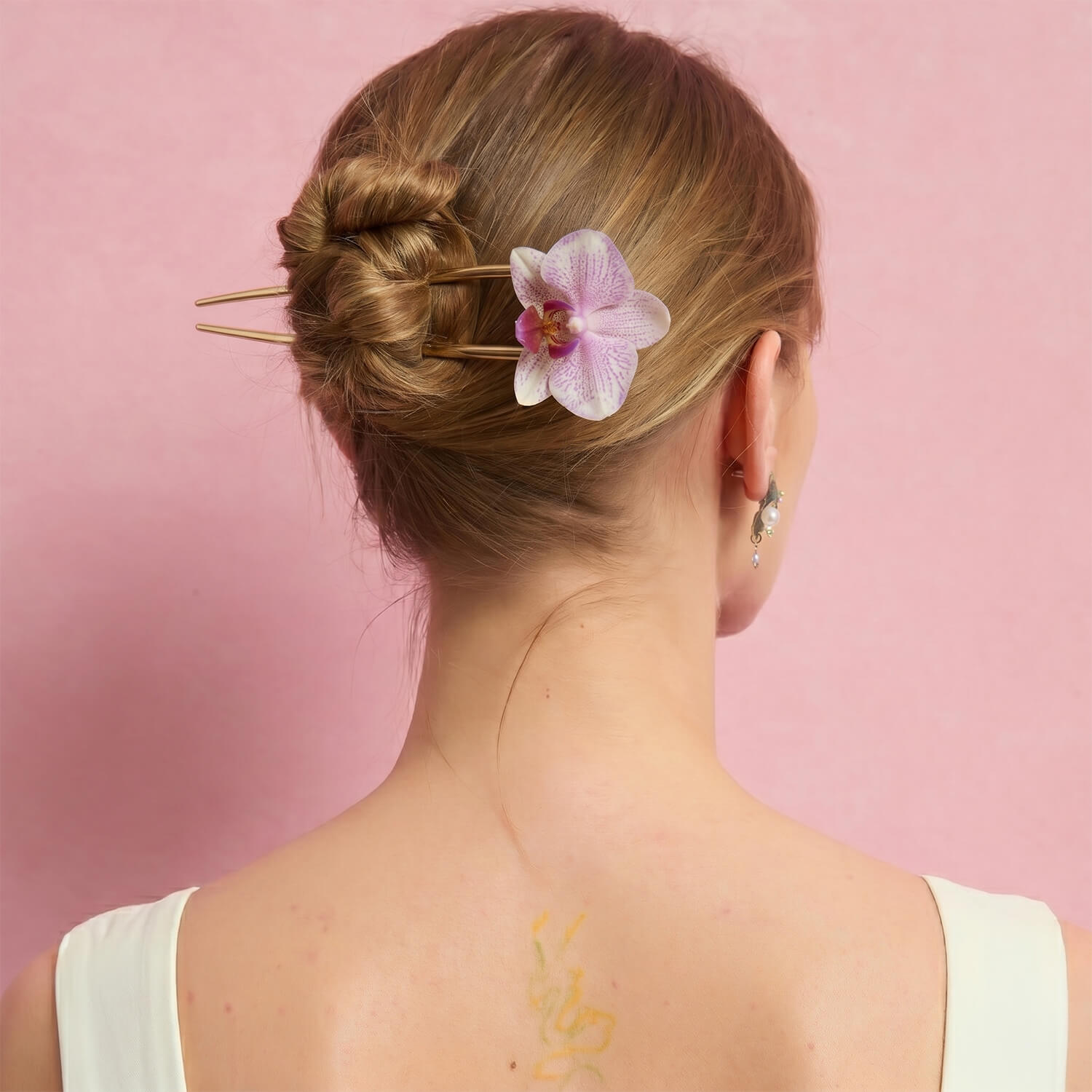 *Real Flower* Orchid French Hair Pin