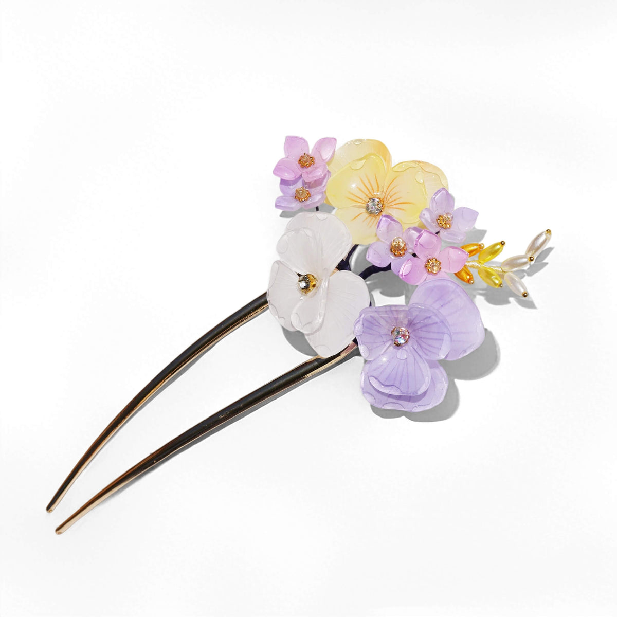 Honey Viola & Blush Blossom French Pin